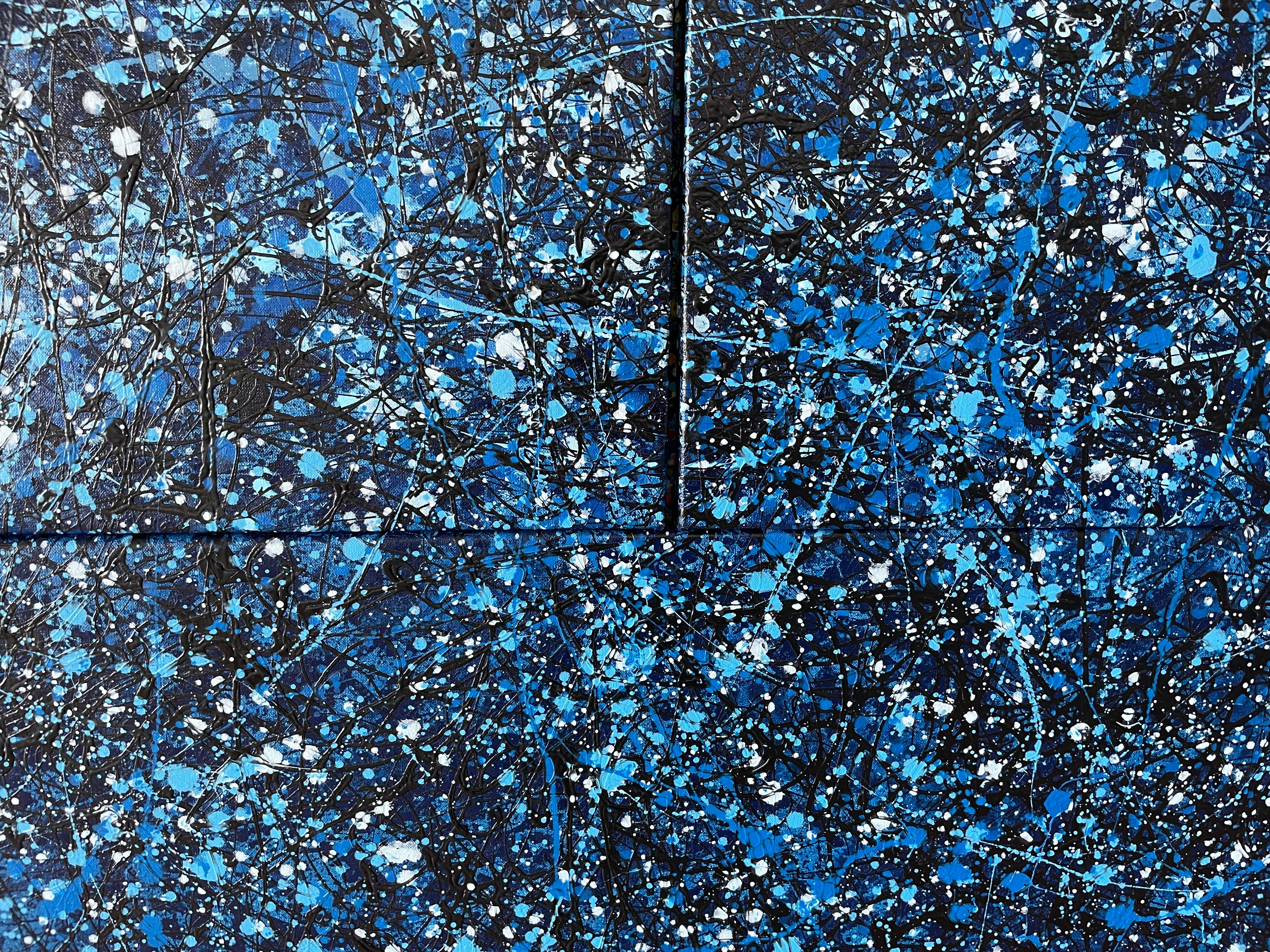 Bleu à la lune - Triptyque en vente 1