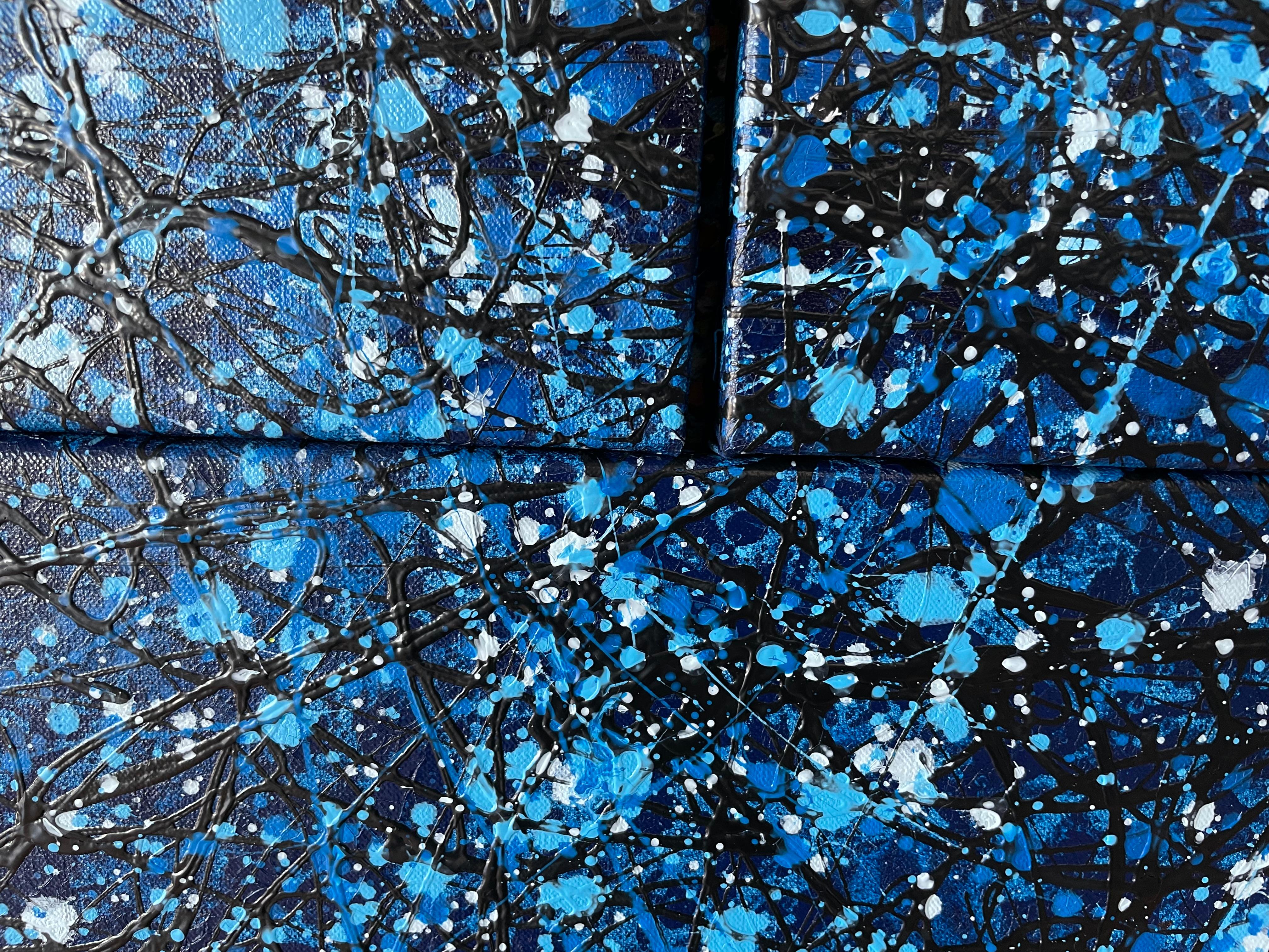 Bleu à la lune - Triptyque en vente 5