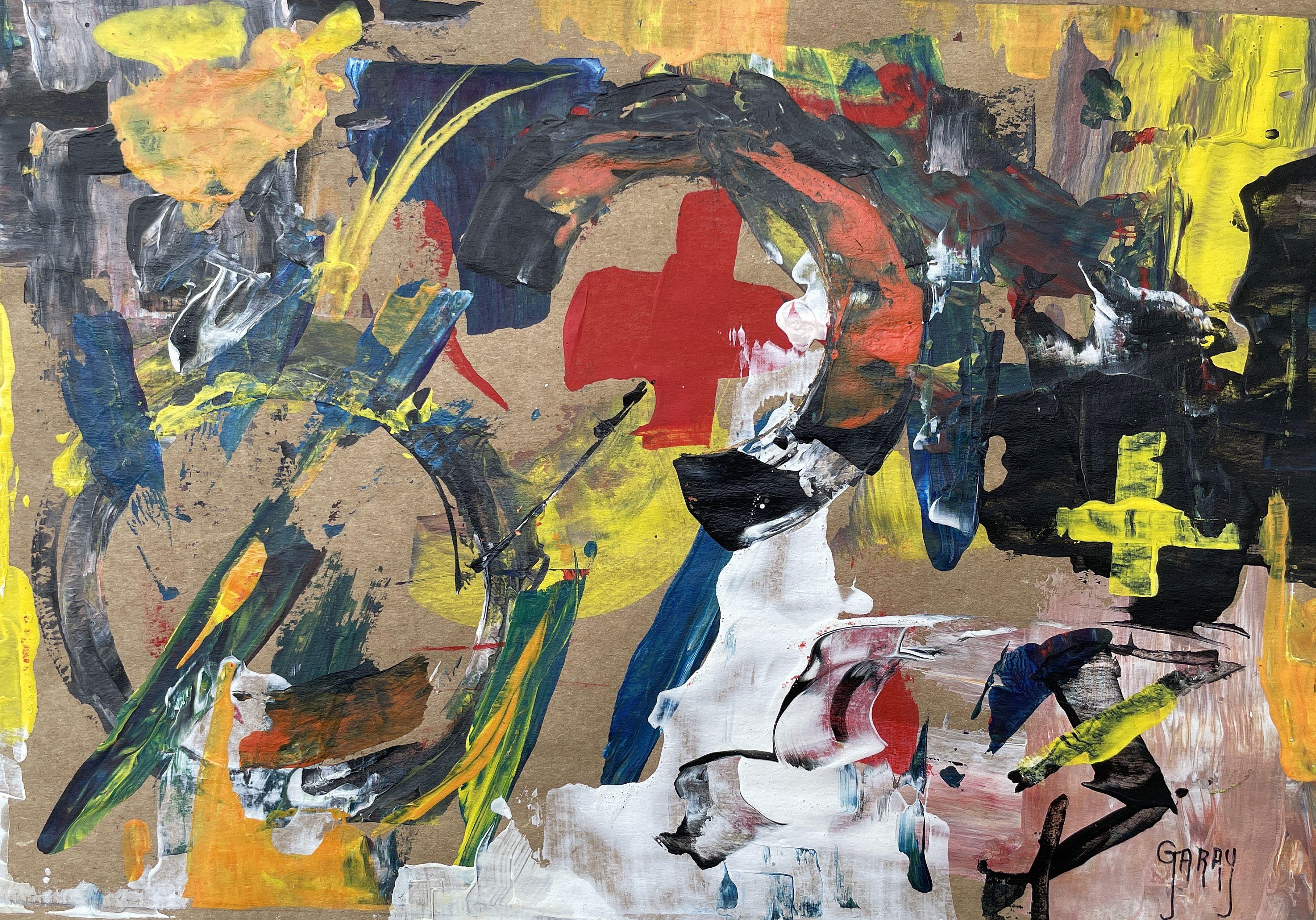 Papier brun 02 - Expressionnisme abstrait Painting par Juan Jose Garay