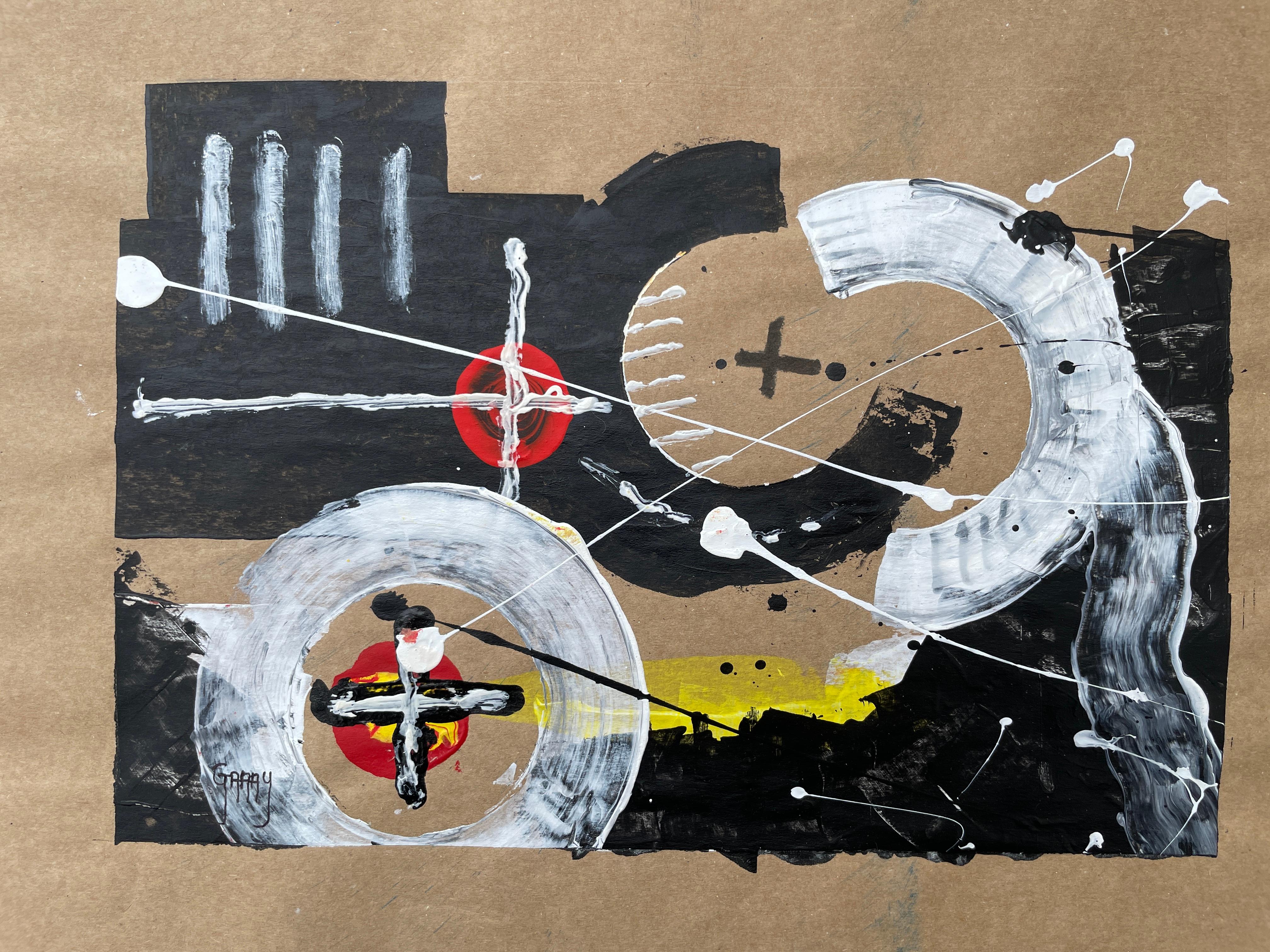 Braunes Papier 03 (Grau), Abstract Painting, von Juan Jose Garay