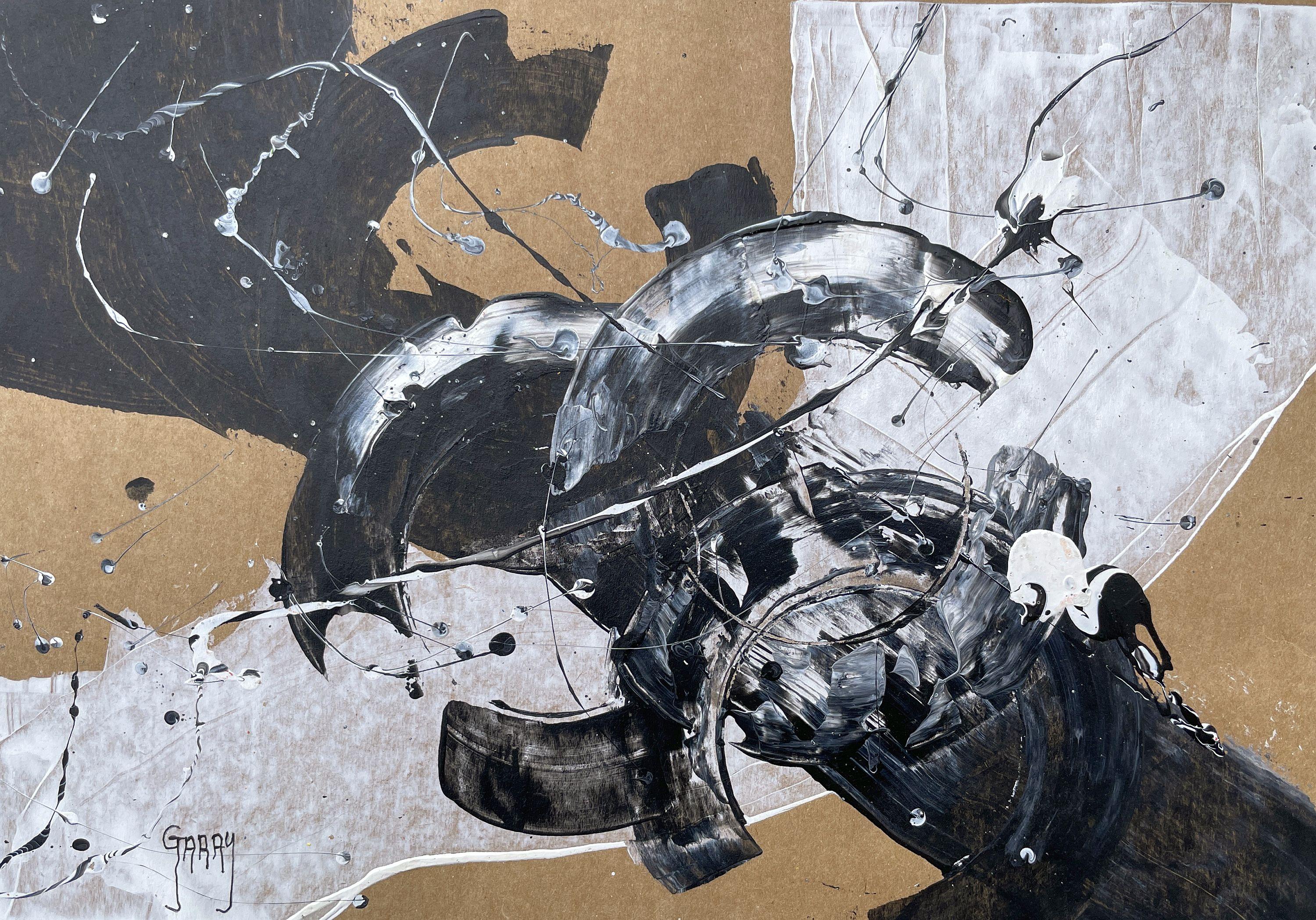 Braunes Papier 04 (Abstrakter Expressionismus), Painting, von Juan Jose Garay