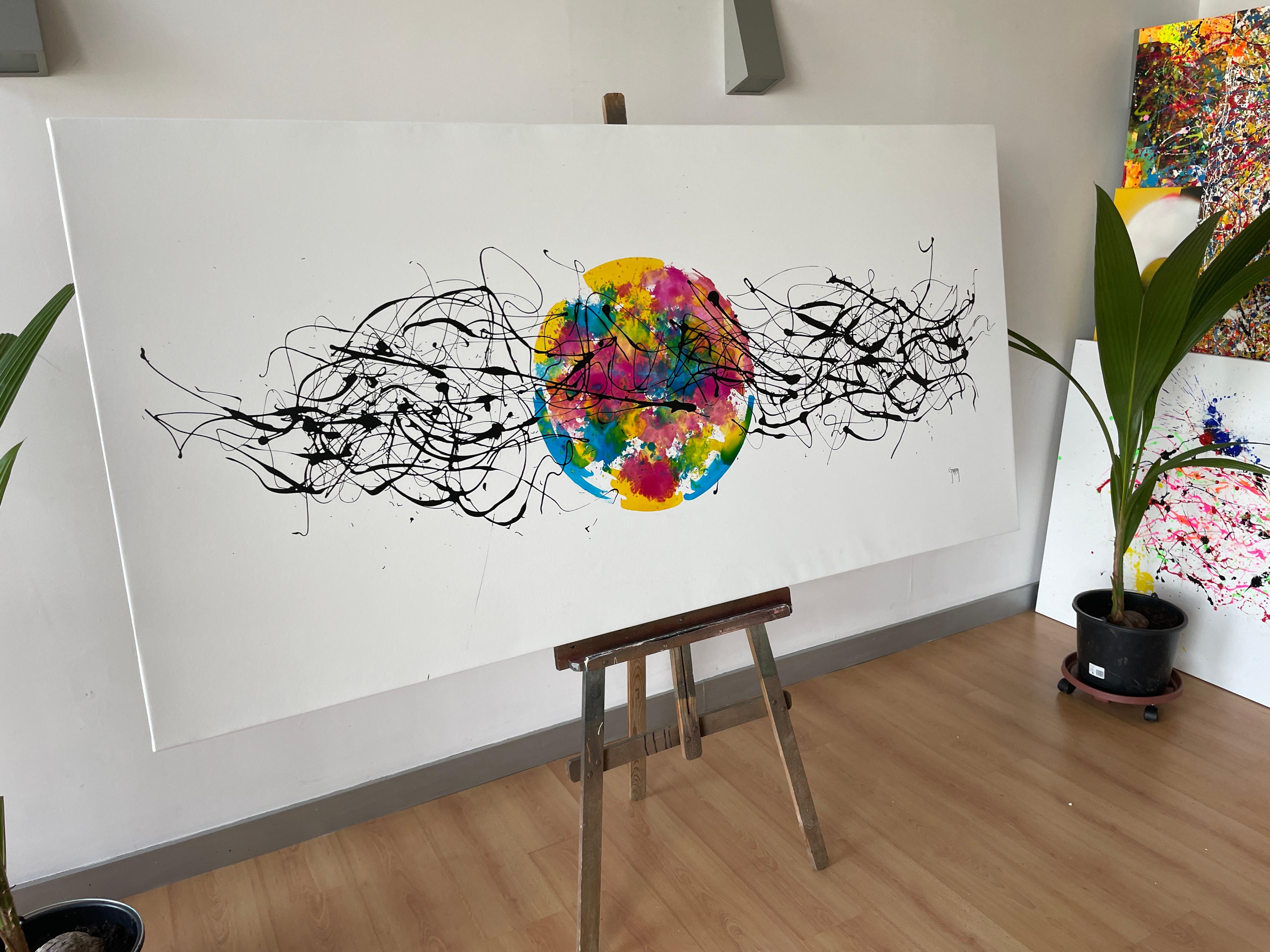 Esplosione di colori vivi - Painting Espressionismo astratto di Juan Jose Garay