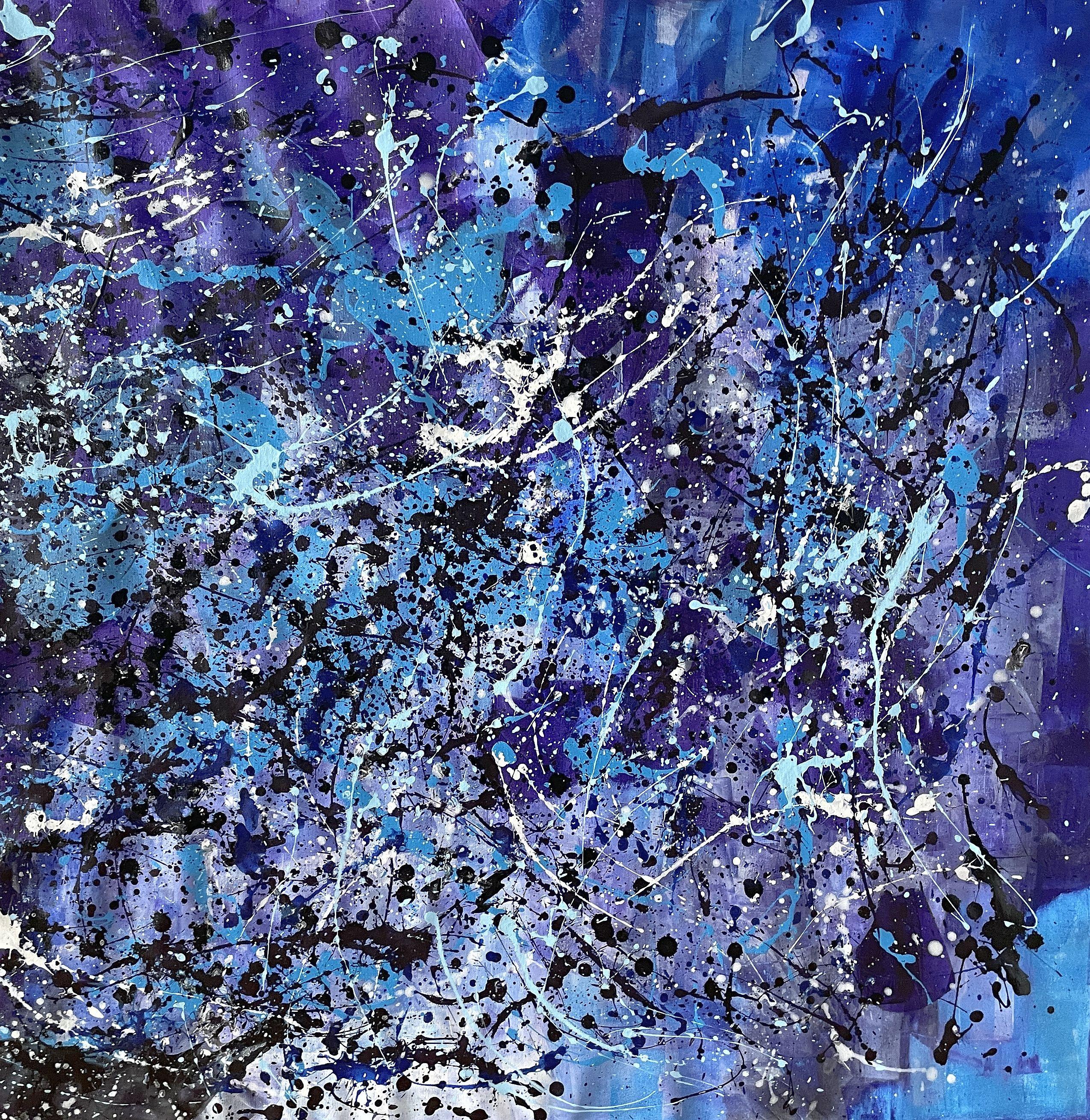 Kaskaden des ewigen Blaus (Abstrakter Expressionismus), Painting, von Juan Jose Garay
