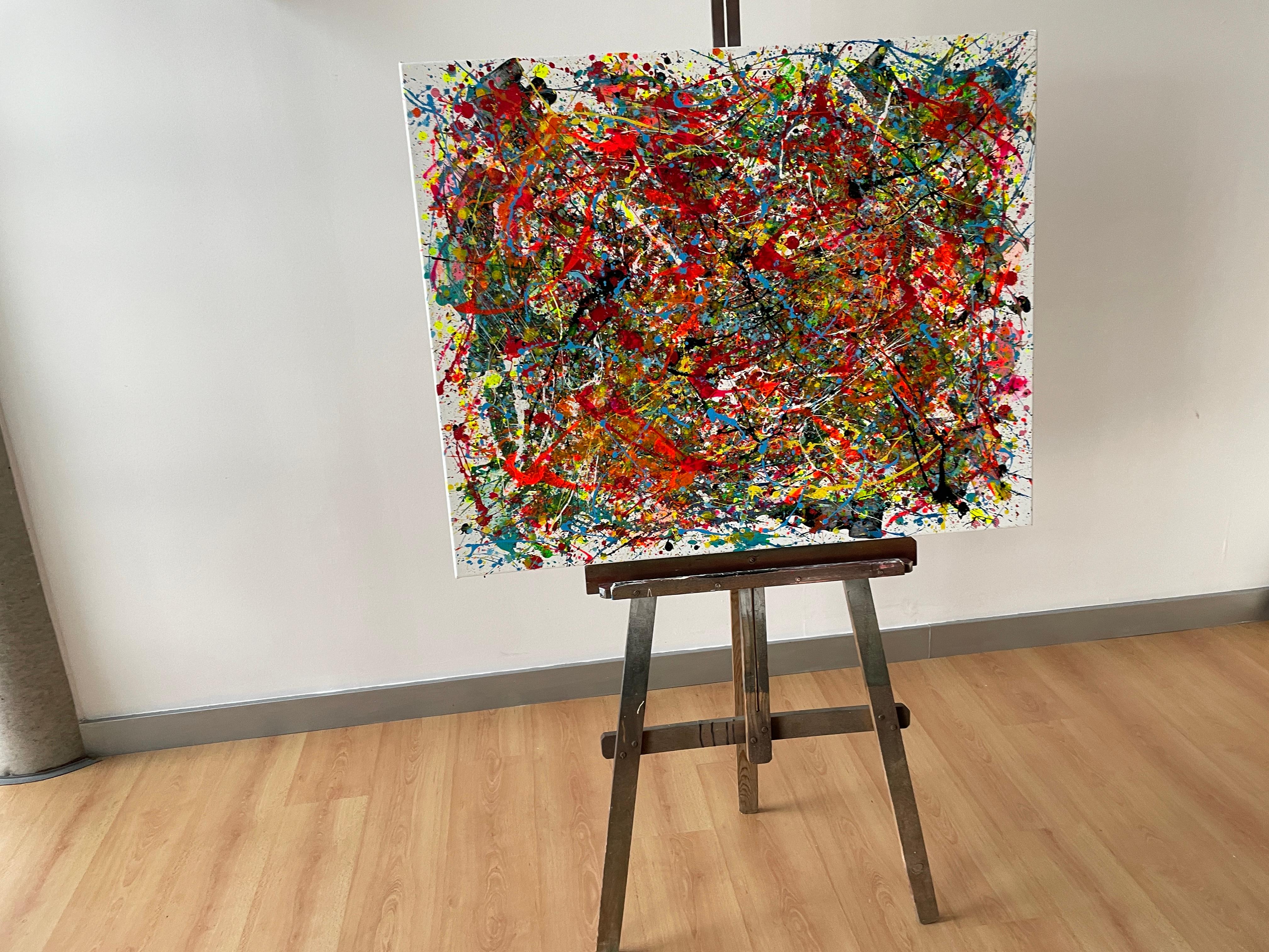 Mouvement chromatique  02 - Expressionnisme abstrait Painting par Juan Jose Garay