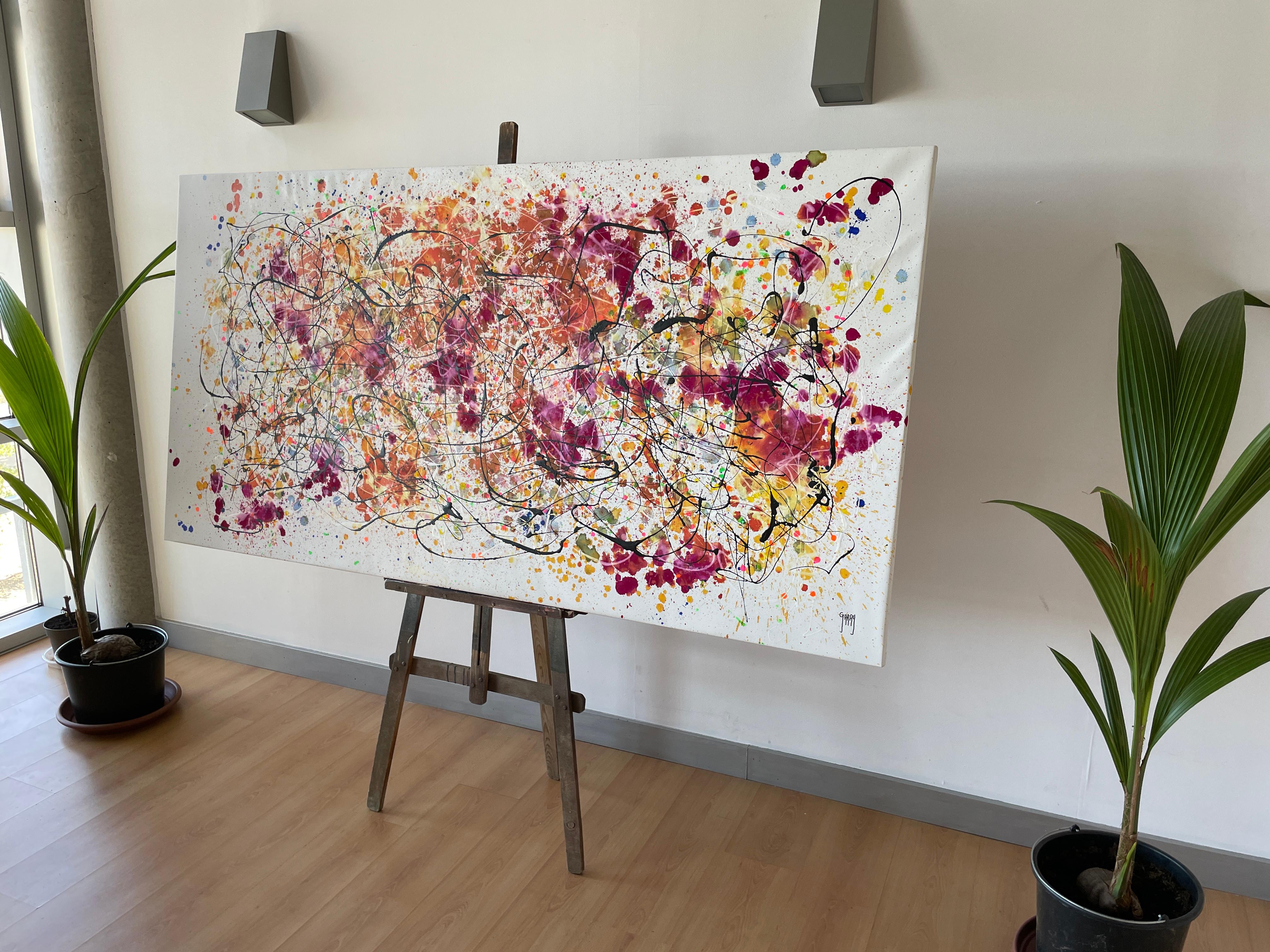 Chromatic Symphony - Abstract Painting Beige de Juan Jose Garay