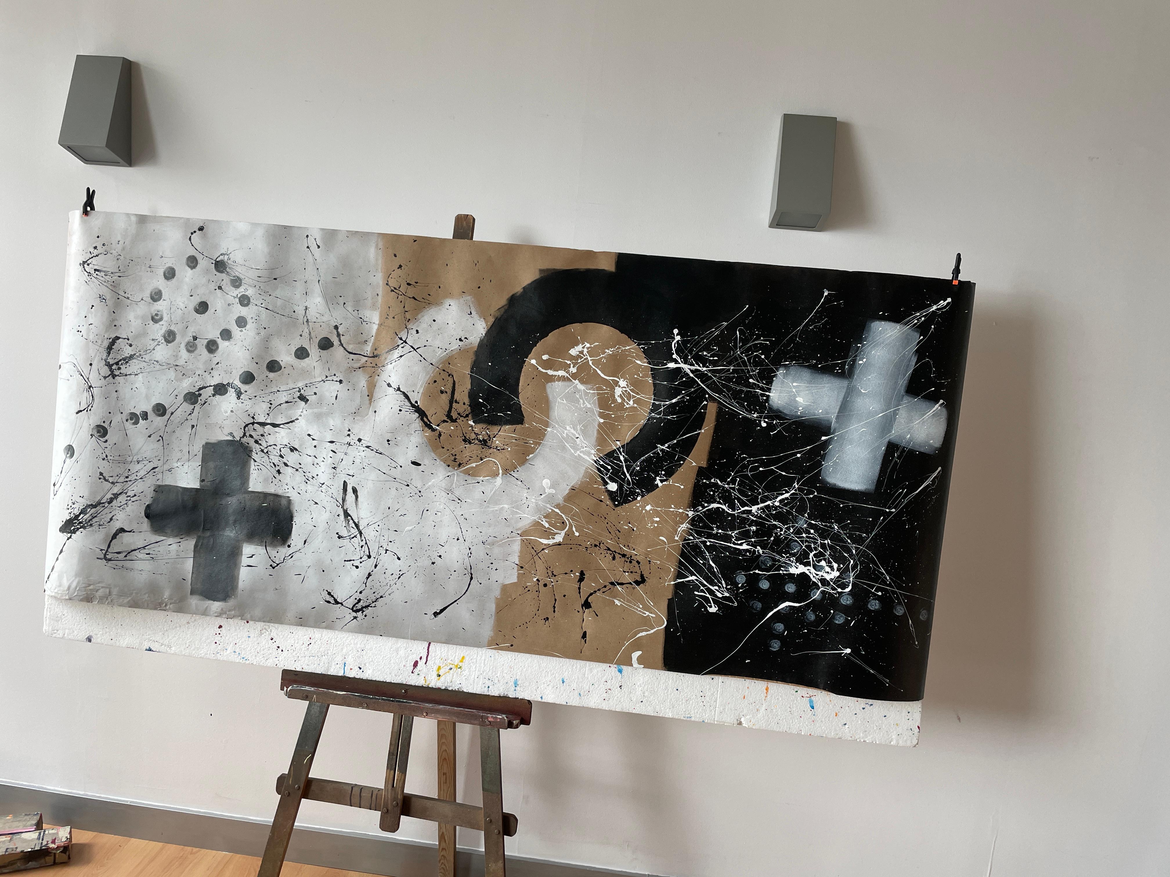 SINFONÍA CIRCULAR CB03 - Abstract Painting Gris de Juan Jose Garay