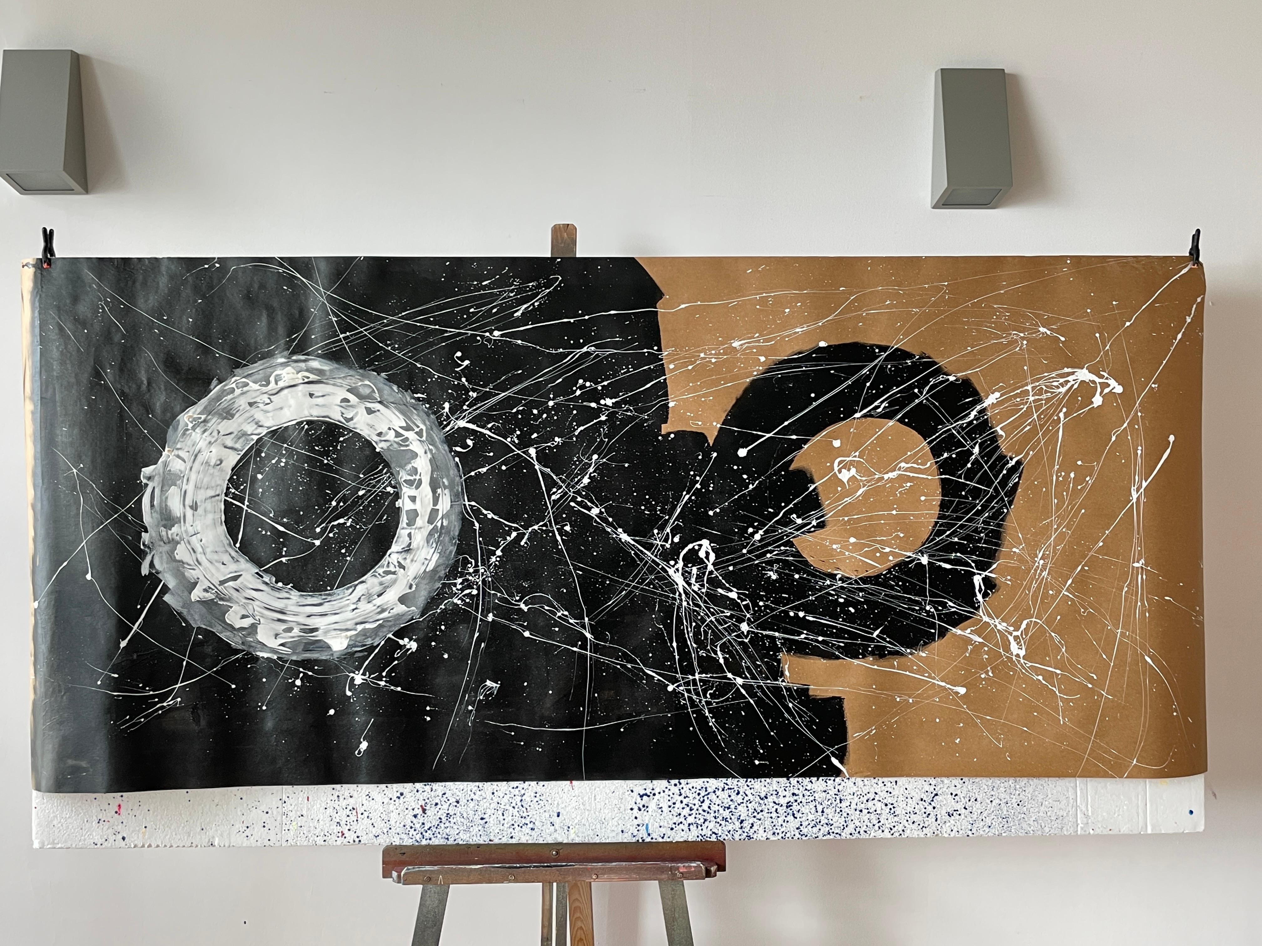 SINFONIA CIRCOLARE CB04 - Abstract Painting Nero di Juan Jose Garay