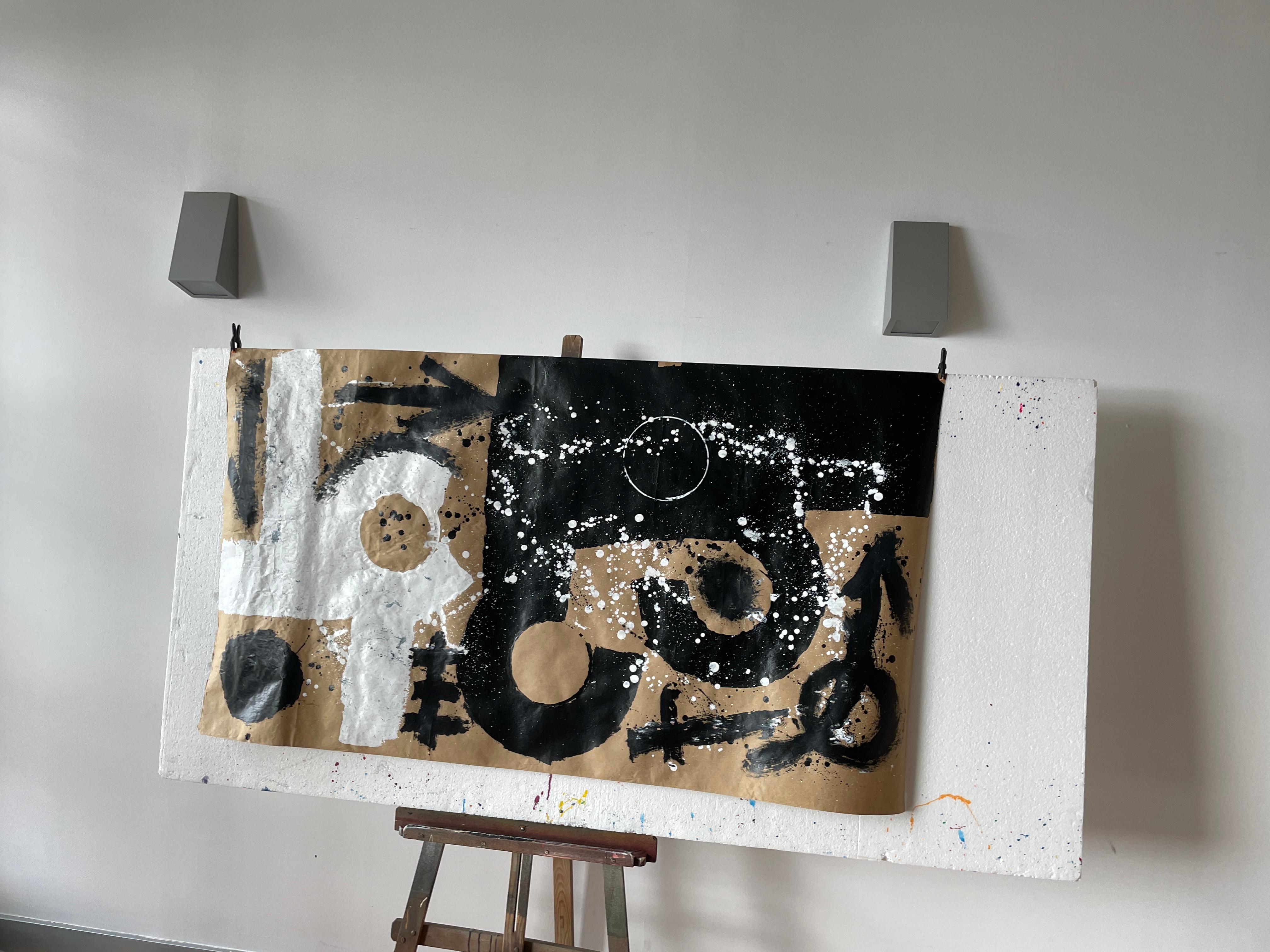 SINFONIA CIRCOLARE CB07 - Abstract Painting Nero di Juan Jose Garay
