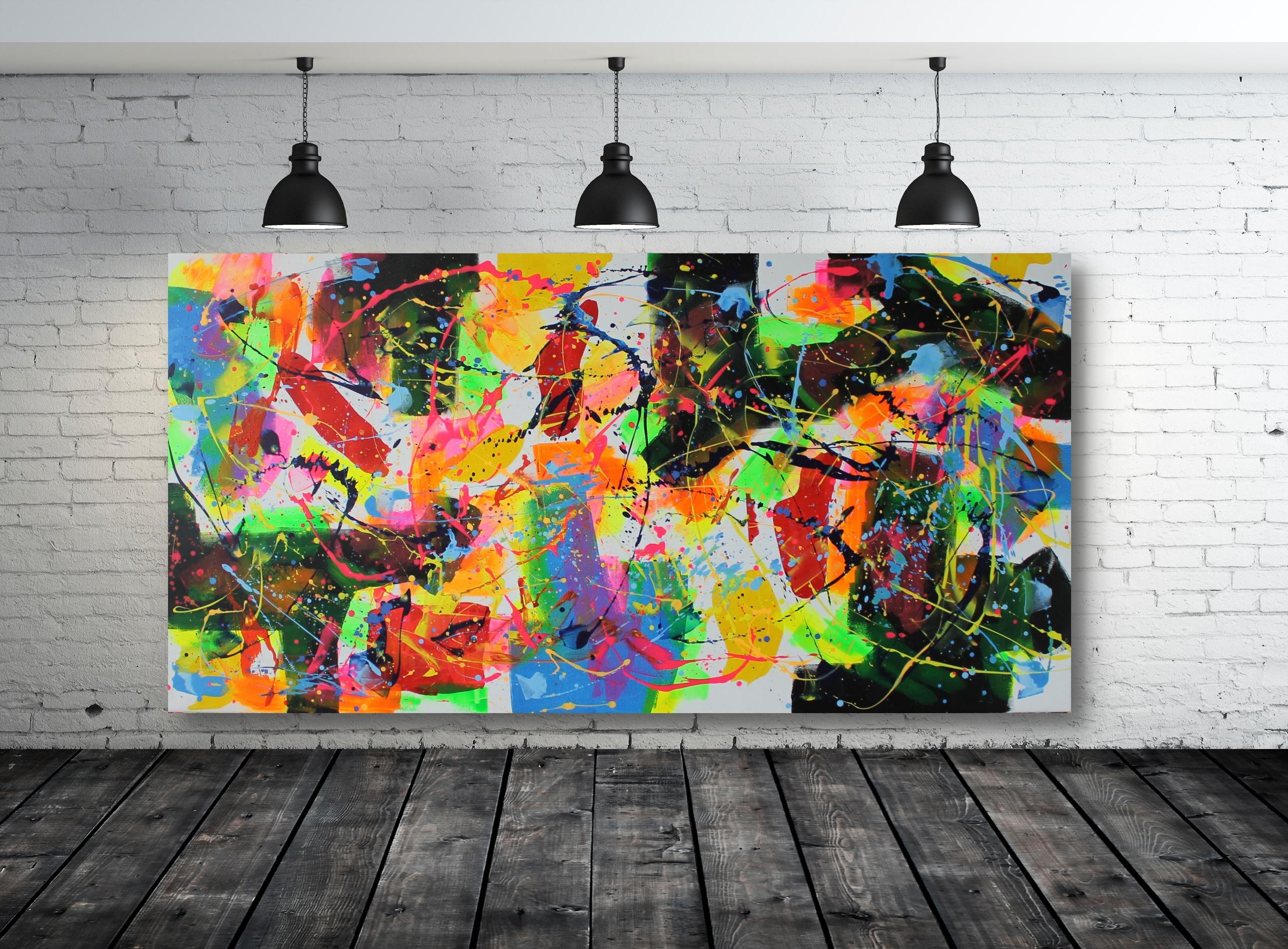 Mosaico di colori - Abstract Painting Beige di Juan Jose Garay