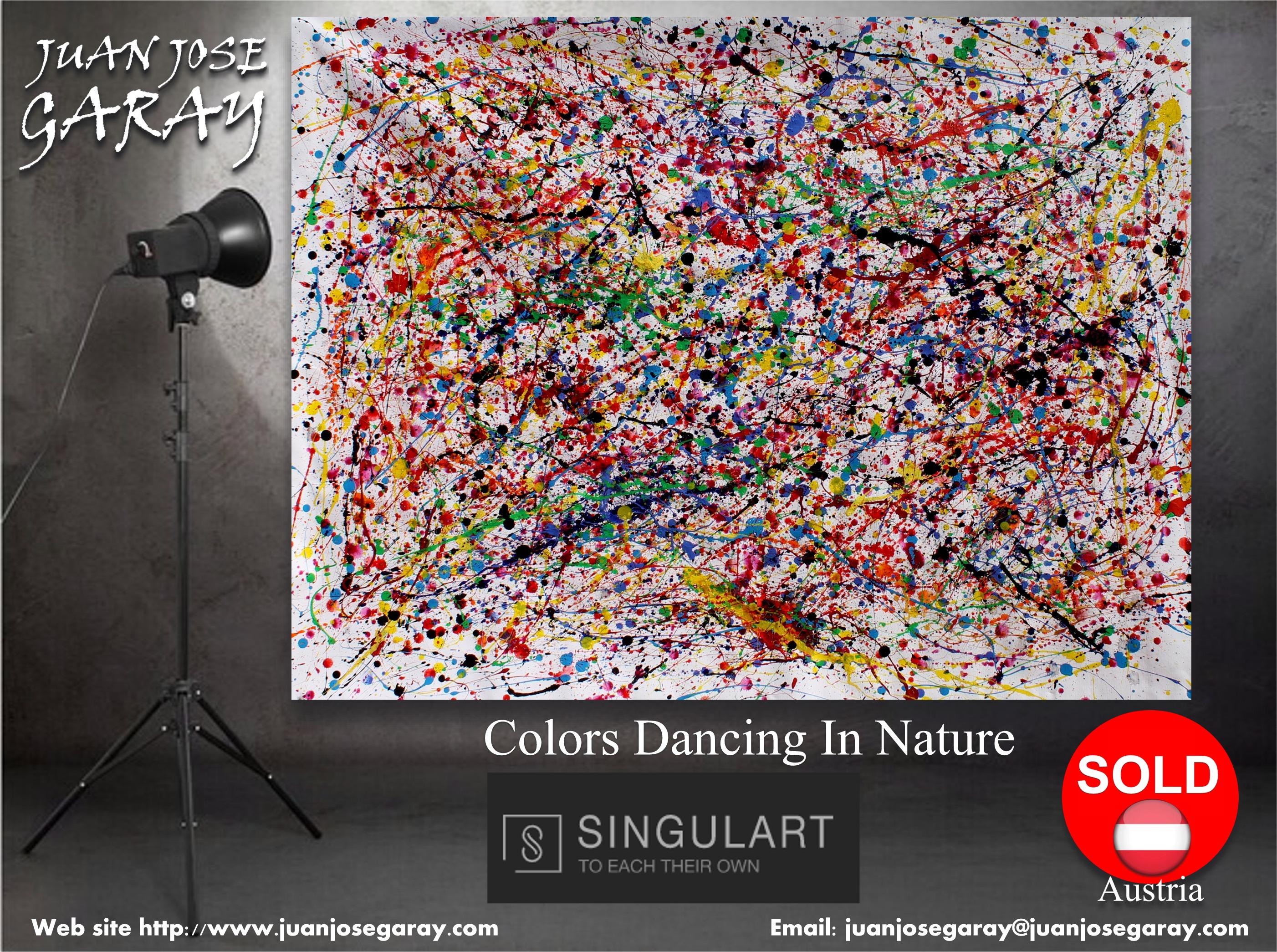 COULEURS DANSANT DANS LA NATURE - Expressionnisme abstrait Painting par Juan Jose Garay