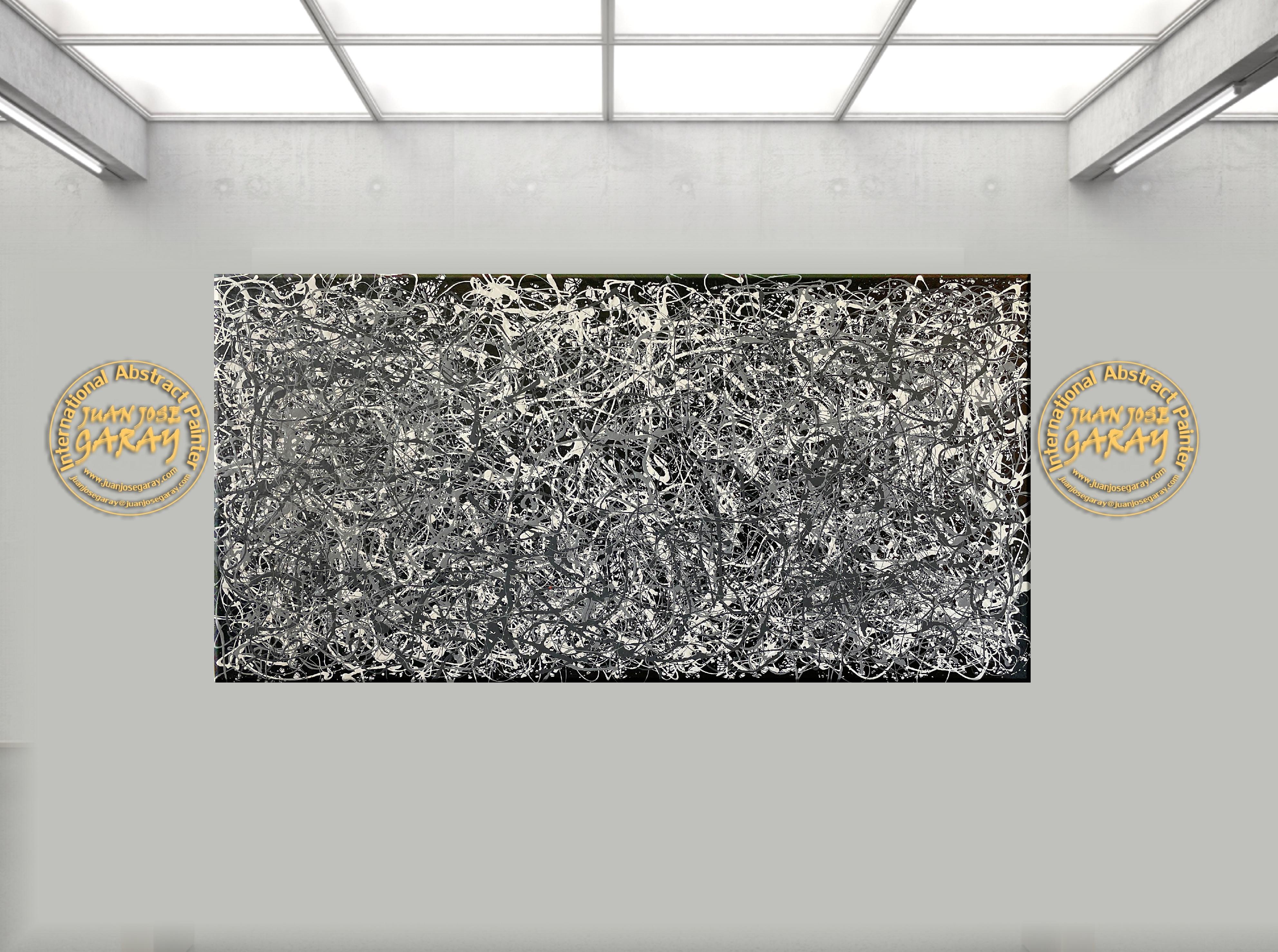 Shipped rolled in a tube without frame

In this enigmatic work of art in the style, the canvas is saturated with an intriguing interplay of white, black, and gray. The white tones seem to glide and twist, like dancing spirits emerging from the