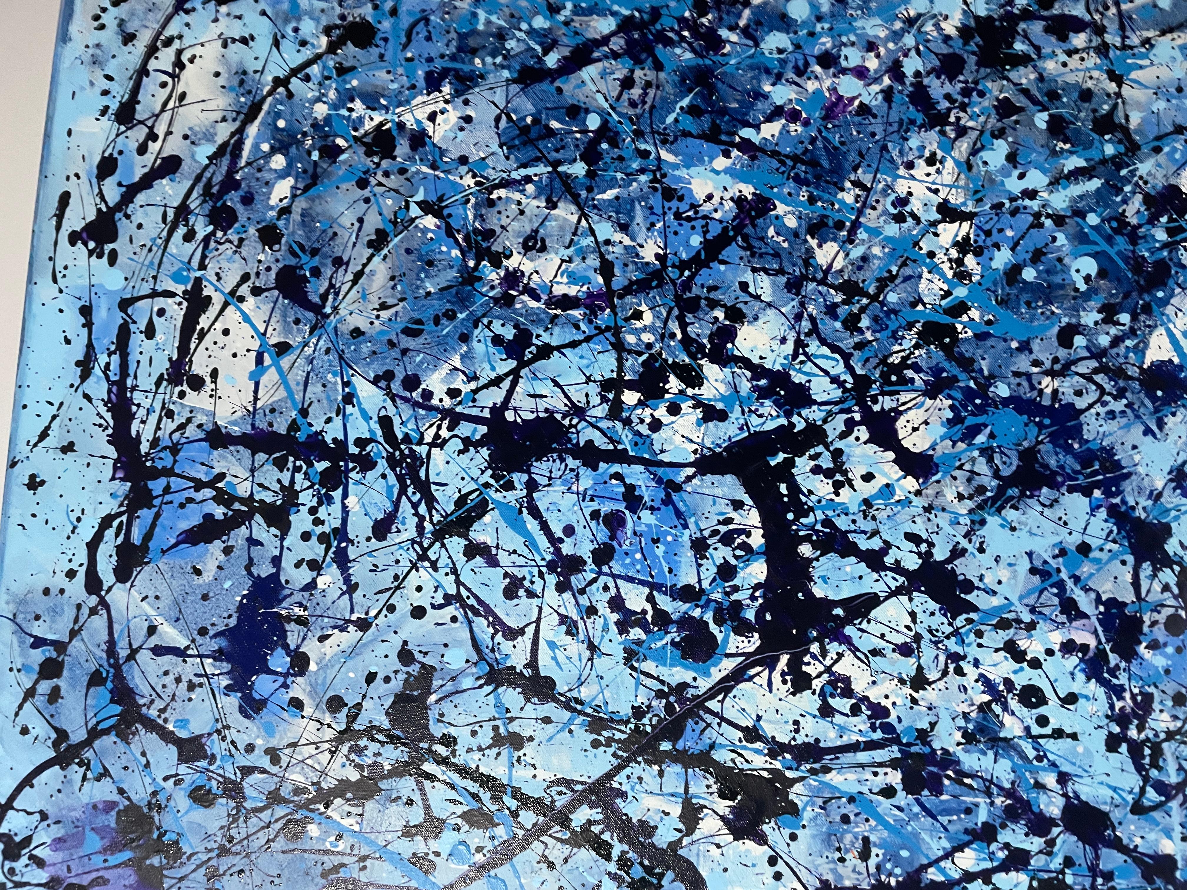 Diptych-Abstraction in Blue and White For Sale 3