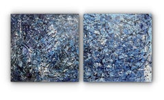 Diptych-Abstraction in Blue and White