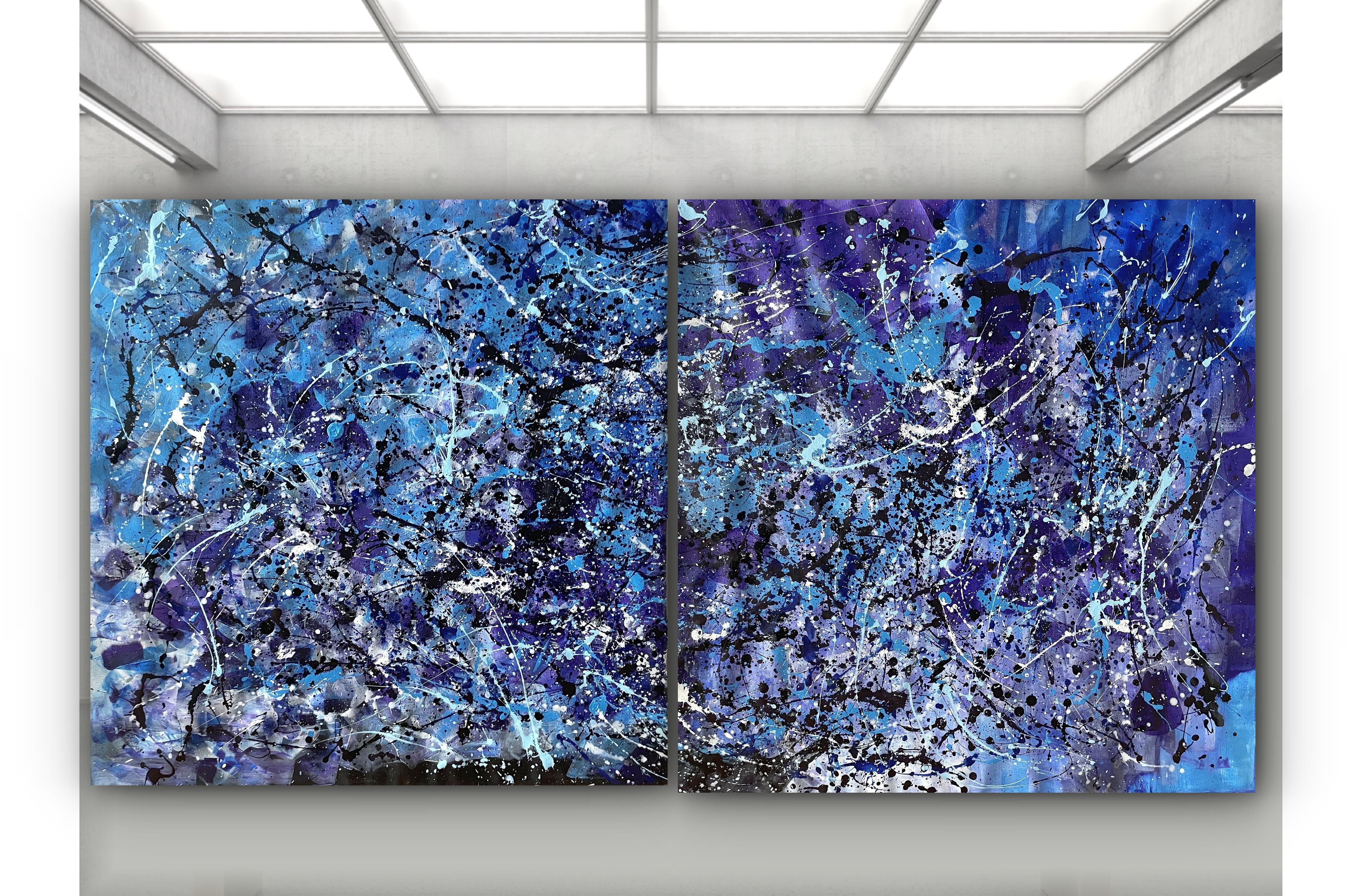 Diptych-Cascades of Eternal Blue For Sale 7