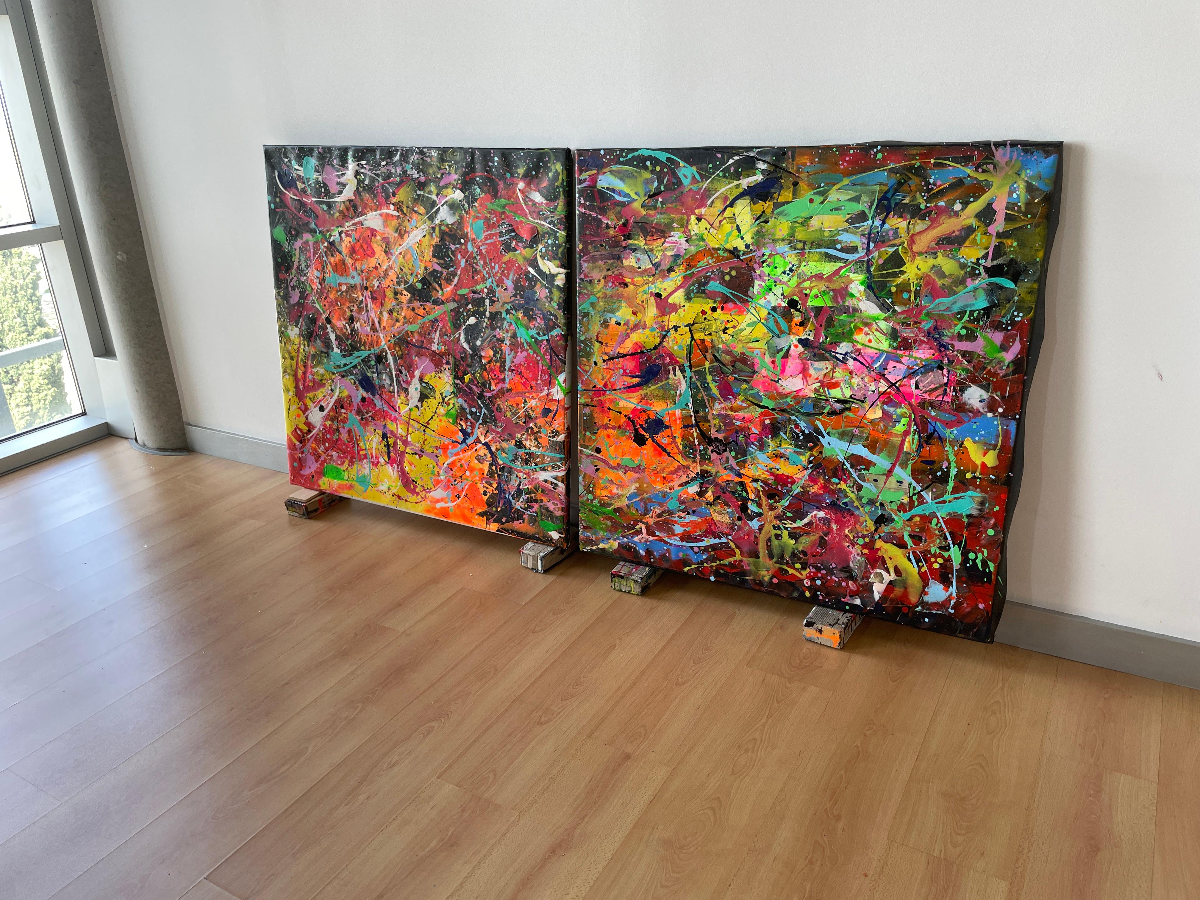 Diptych-Columinescence in Chromatic Fusion For Sale 1