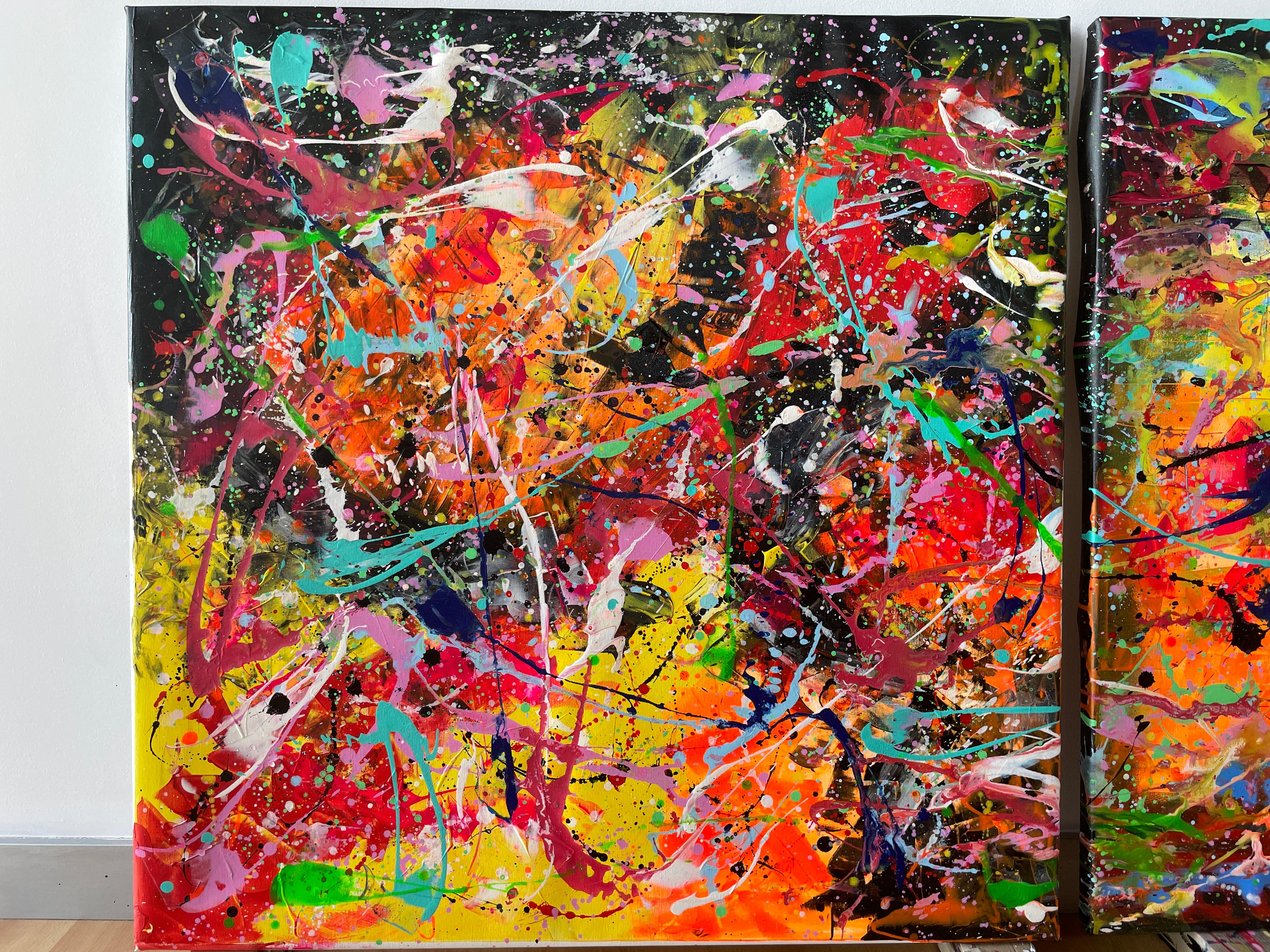 Diptych-Columinescence in Chromatic Fusion For Sale 3