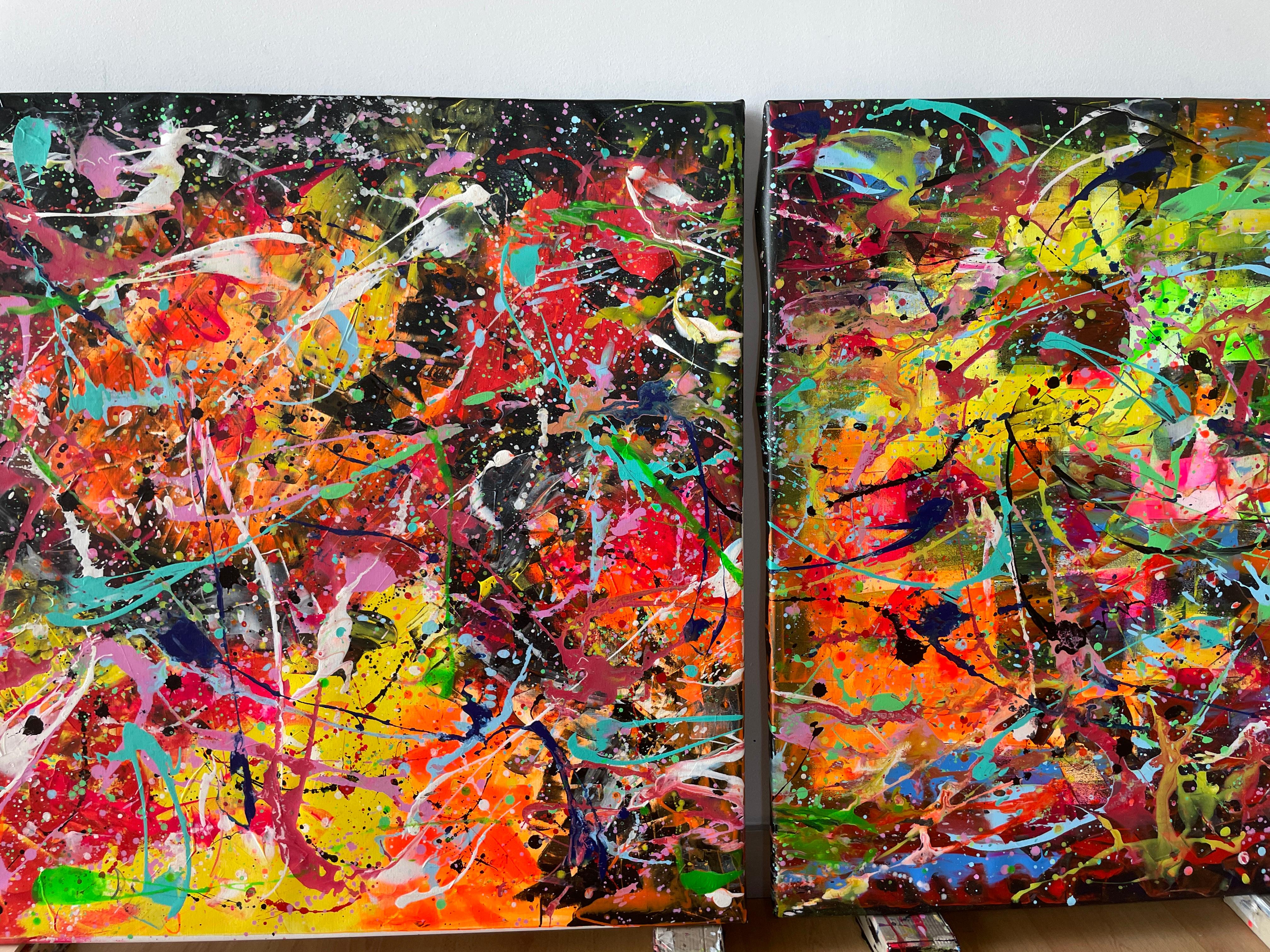 Diptych-Columinescence in Chromatic Fusion For Sale 4