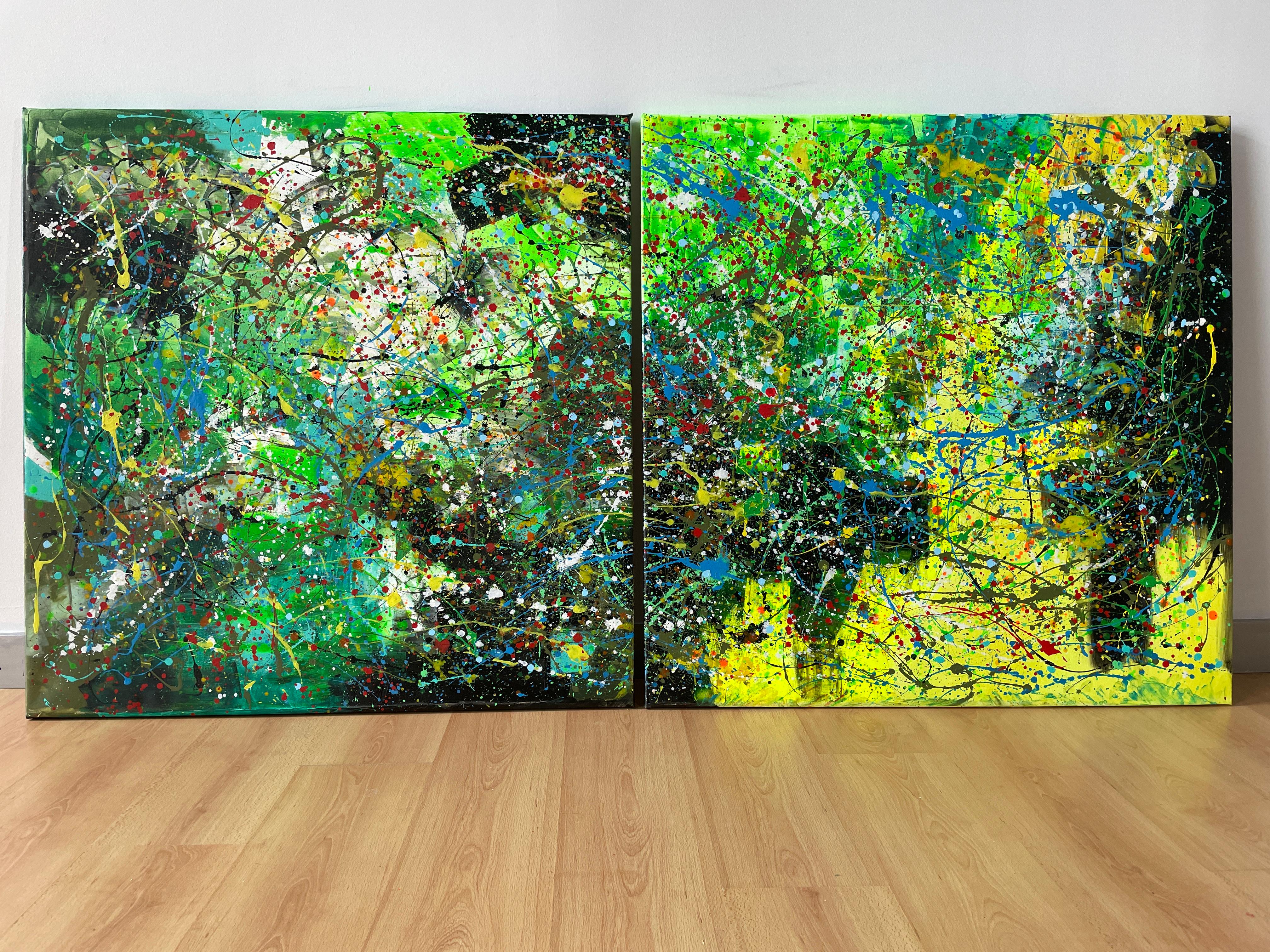 Diptych-Emerald Ethereal For Sale 1