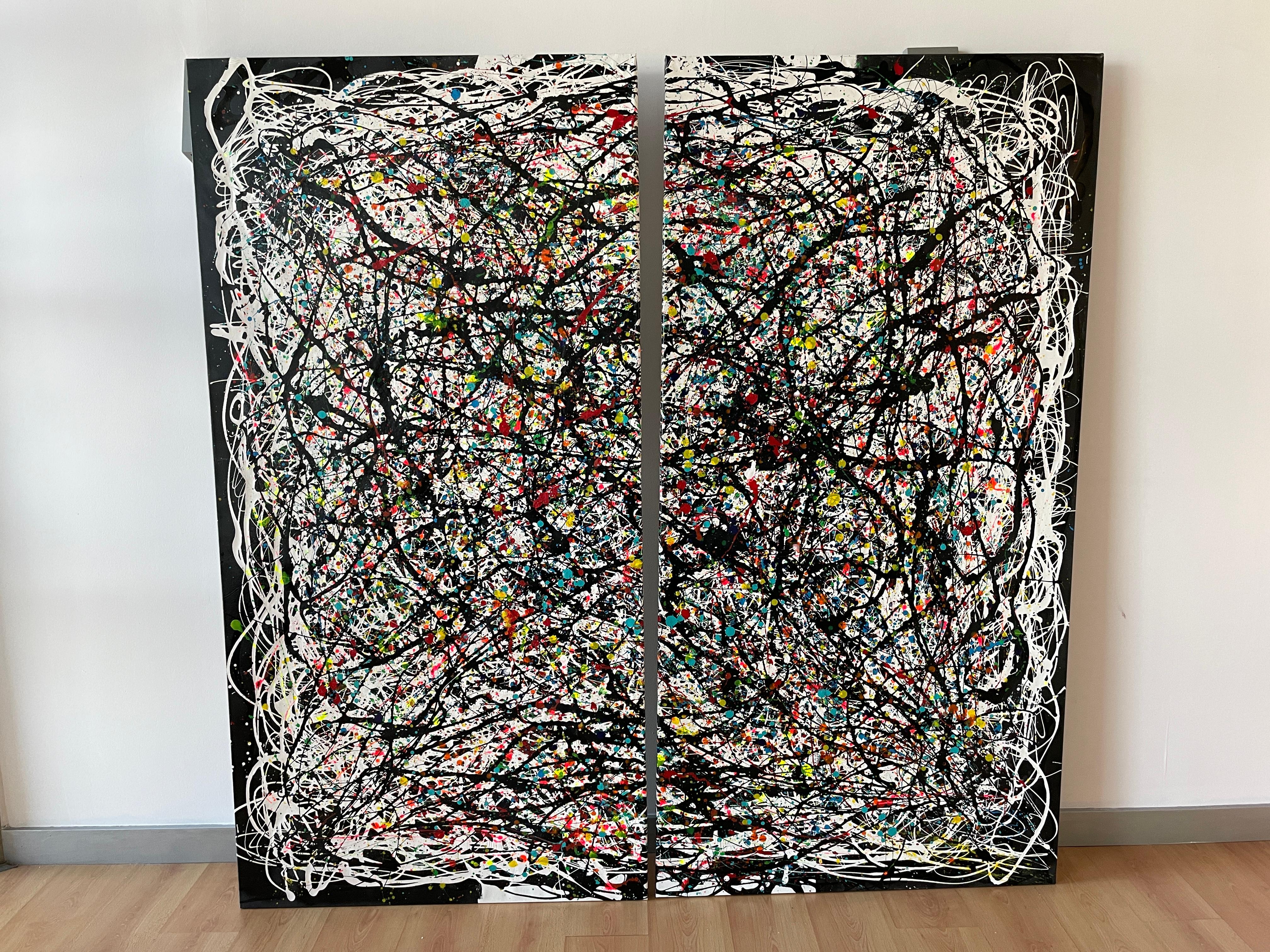 Diptychon-Paralellen-Welten – Painting von Juan Jose Garay