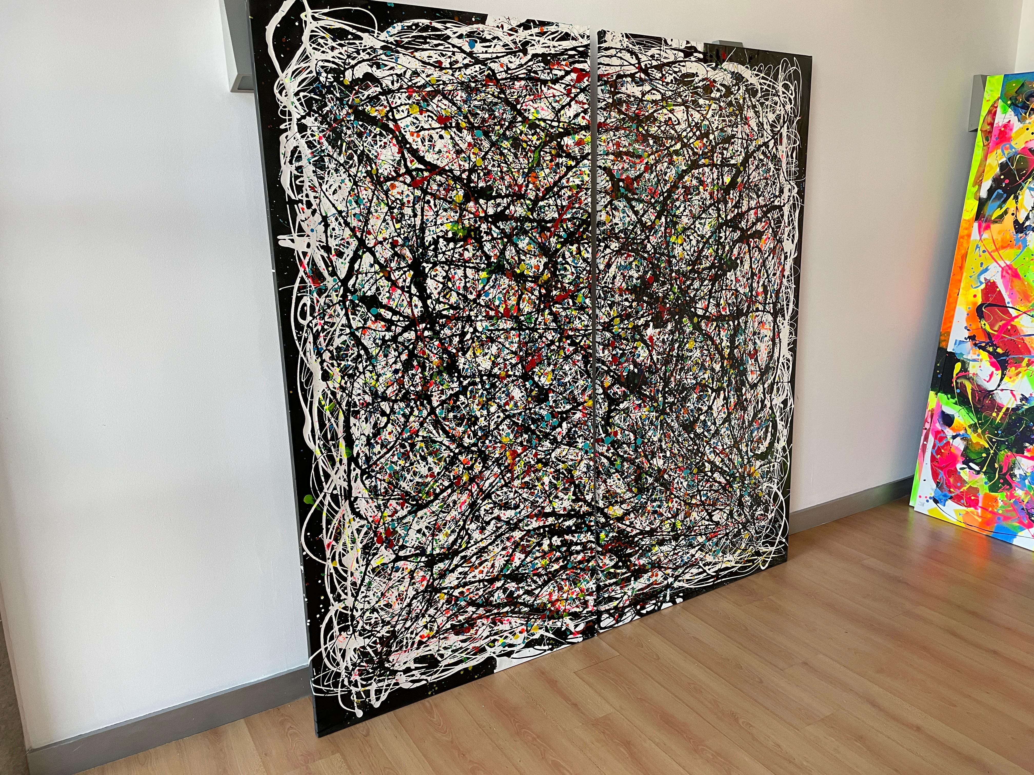 Diptychon-Paralellen-Welten (Abstrakter Expressionismus), Painting, von Juan Jose Garay