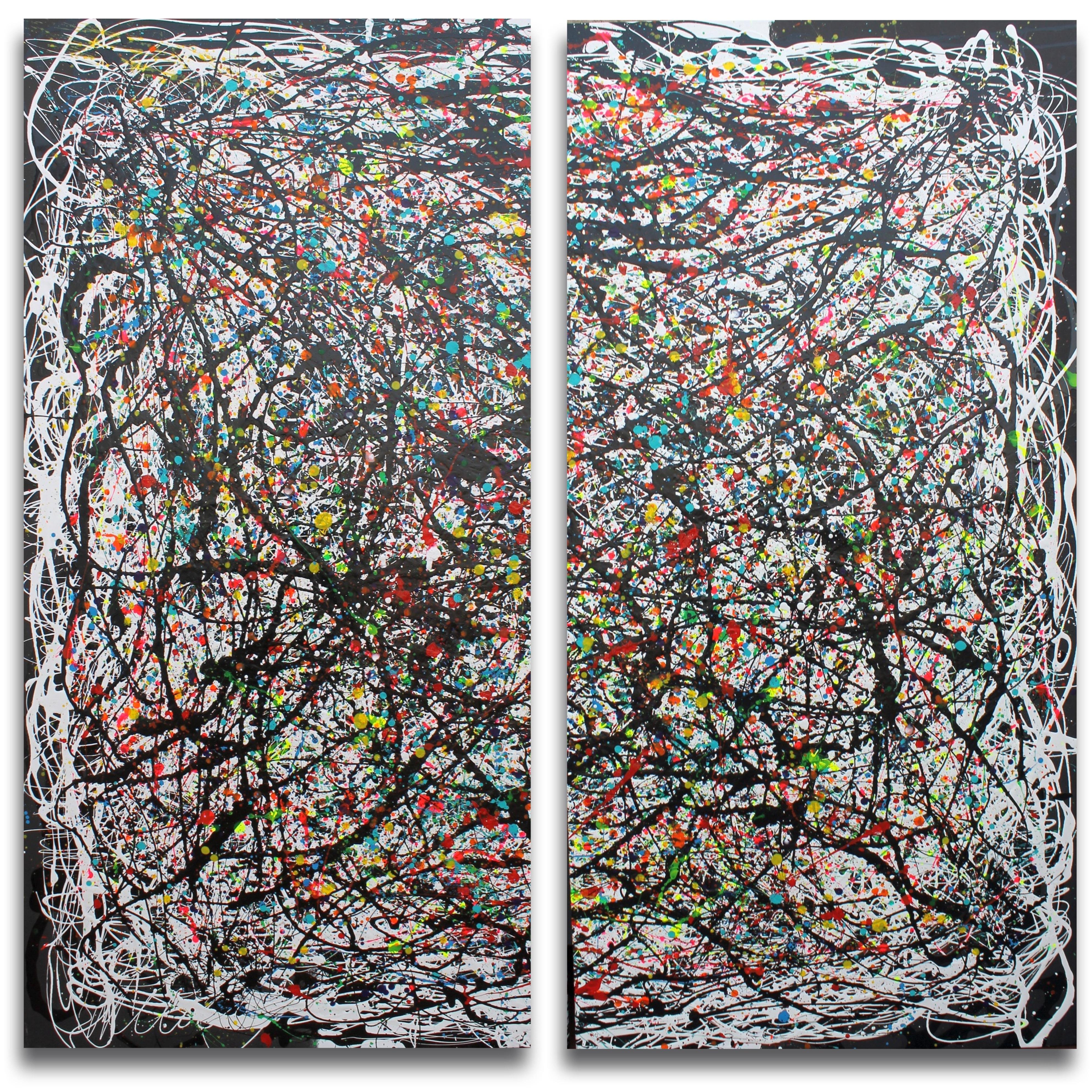 Juan Jose Garay Abstract Painting - Diptych-Paralells worlds