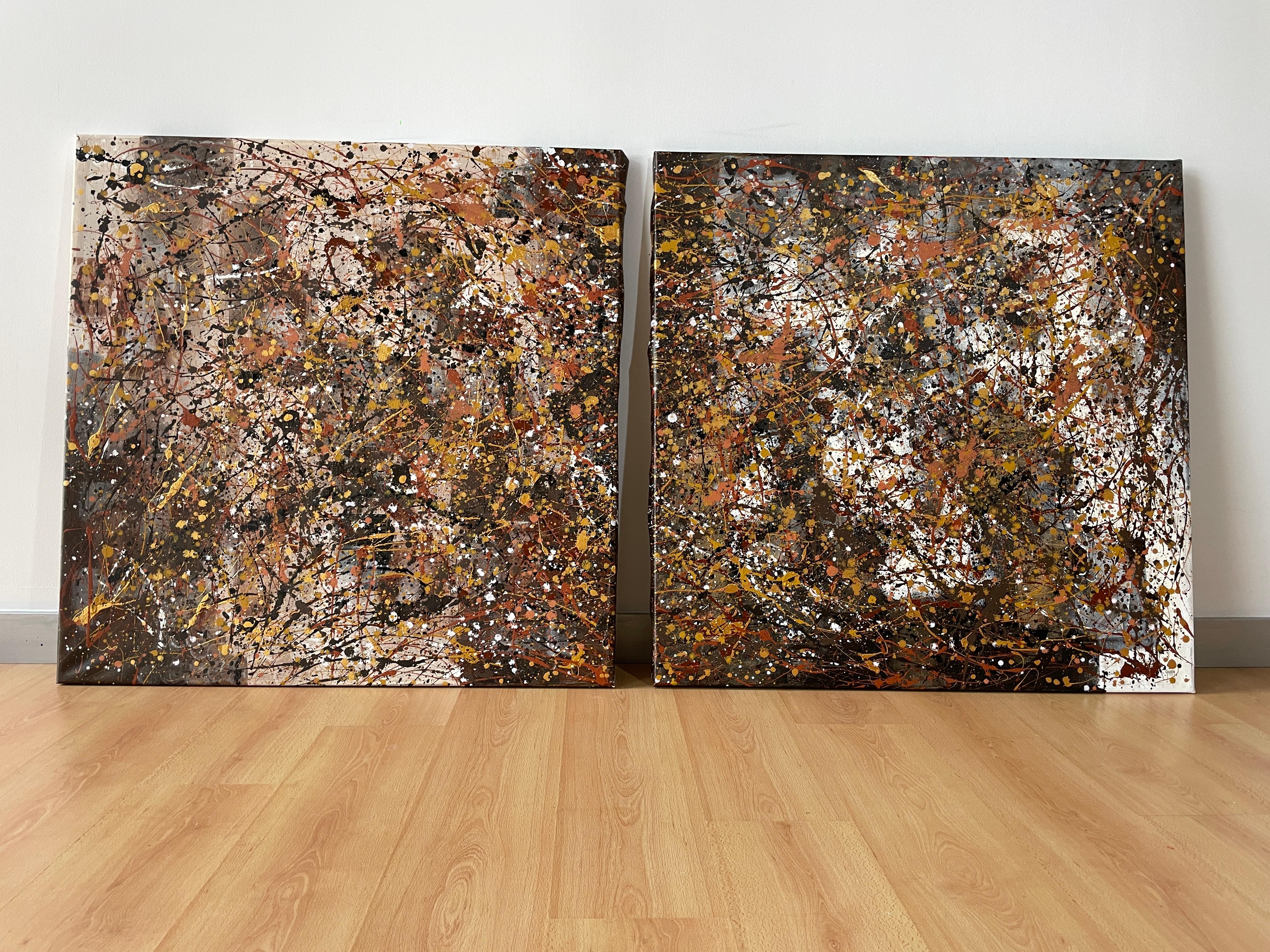 Painting: Acrylic on Canvas. 
This work consists of two canvases of Diptych
It is a large work of marvelous beauty.
The scene is an evocation of nature, the colors generate a dreamy feeling where your imagination embarks you in a world of sensations