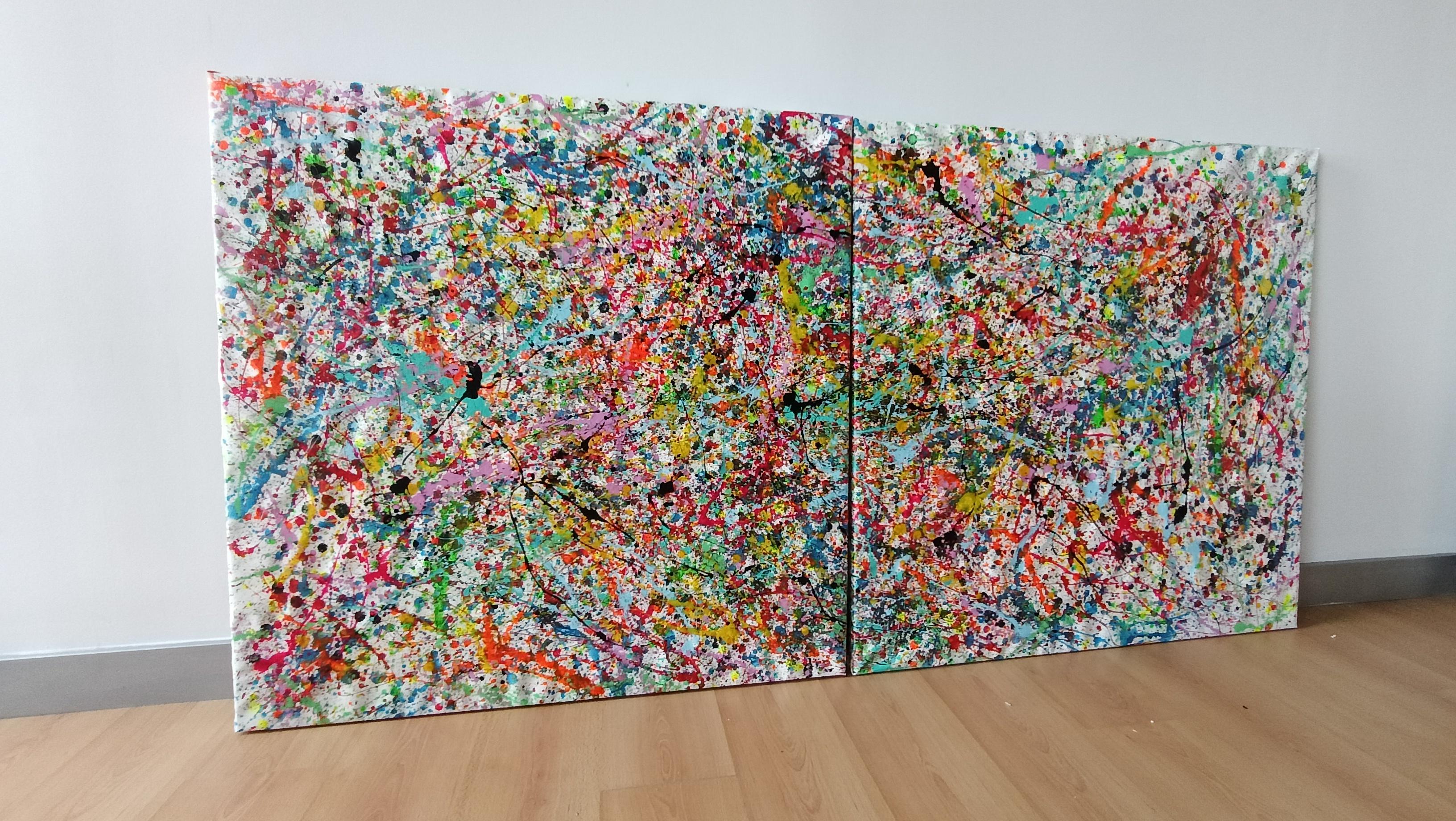 Echoes of Chaos Diptychon (Braun), Interior Painting, von Juan Jose Garay