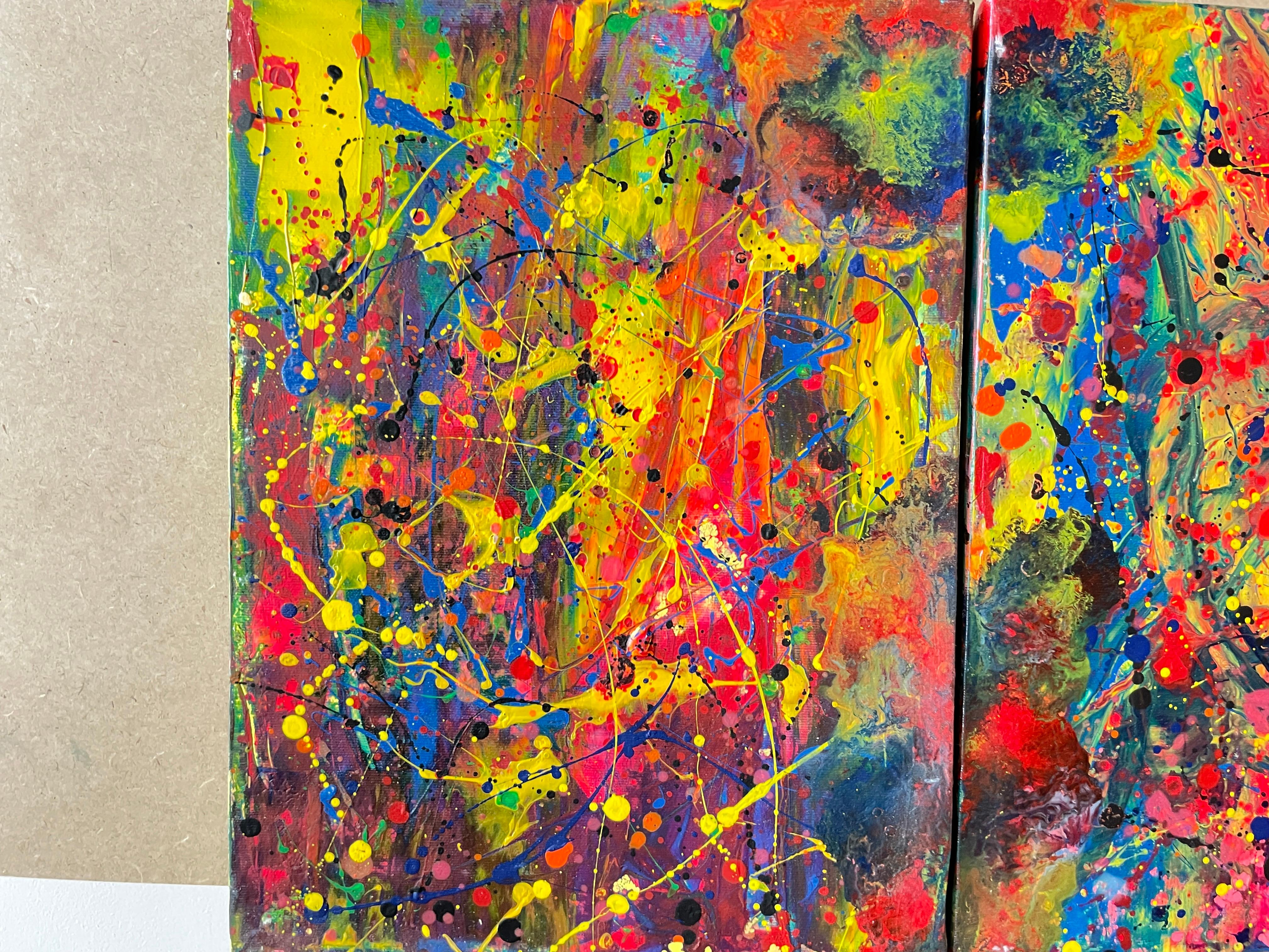 Tríptico de la Paz Ecos del Tiempo - Painting Expresionismo abstracto de Juan Jose Garay