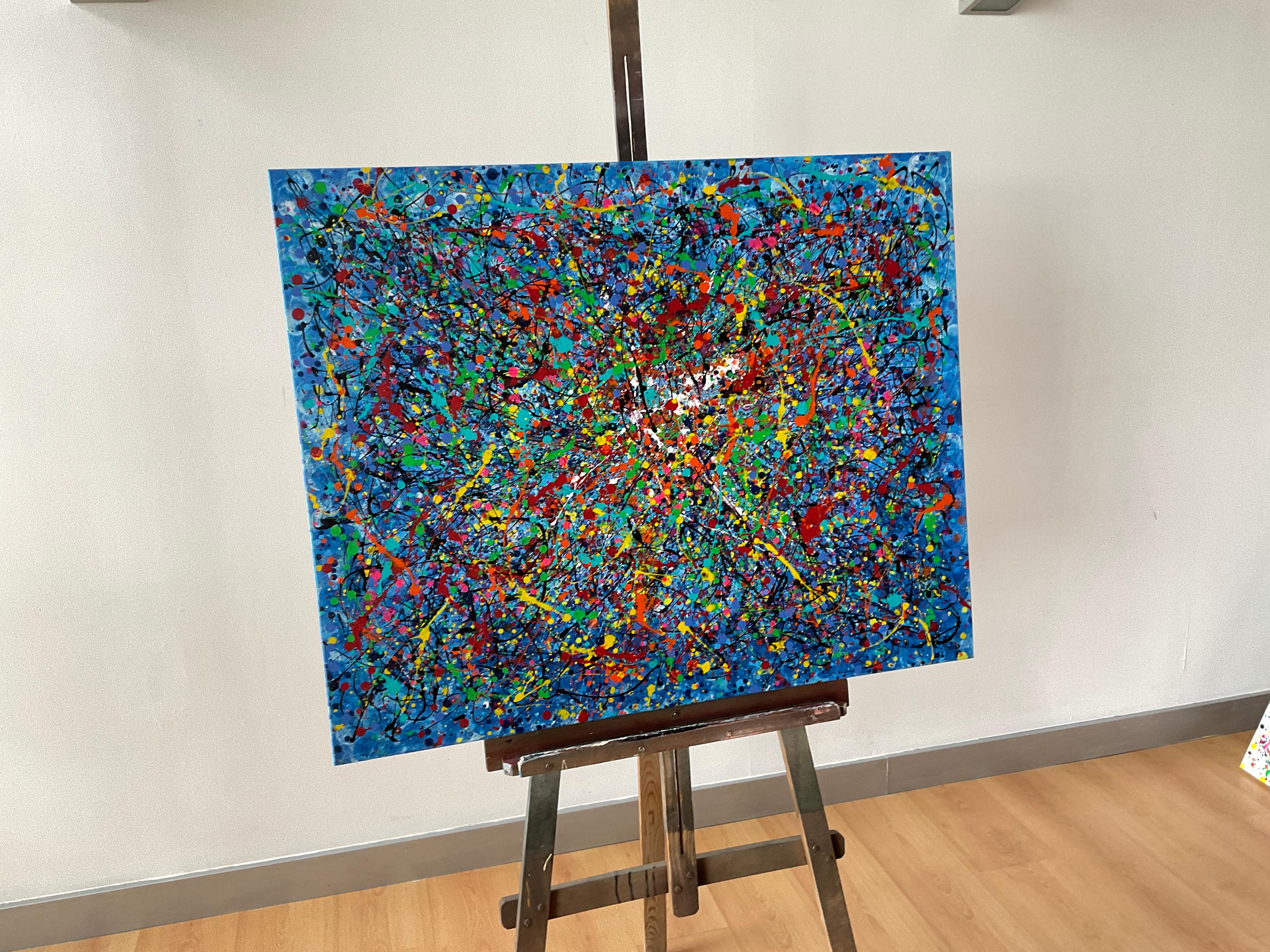 Energia dell'ondata - Abstract Painting Nero di Juan Jose Garay