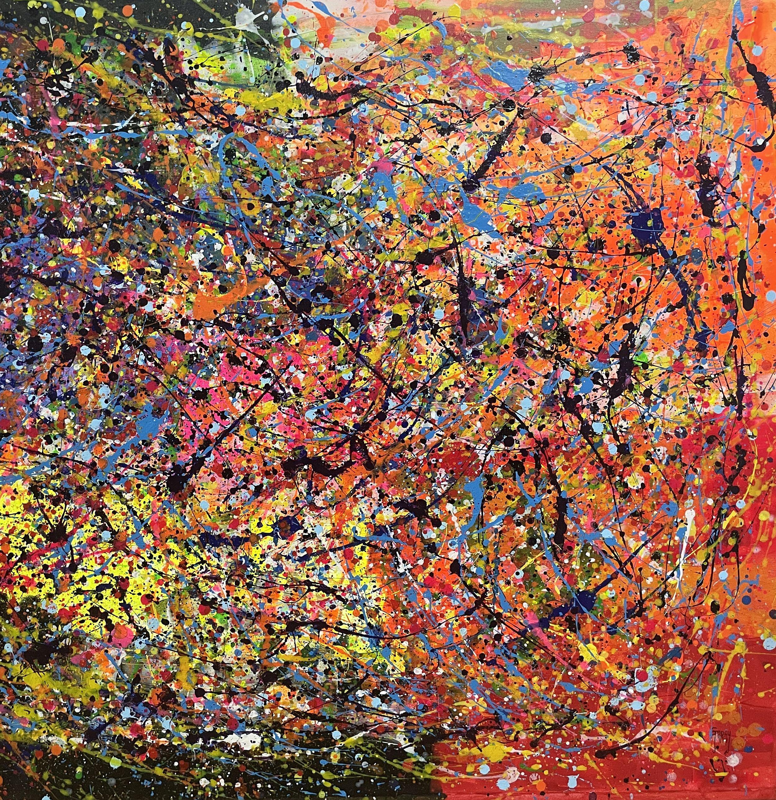 The Fury of the Dusk (Abstrakter Expressionismus), Painting, von Juan Jose Garay