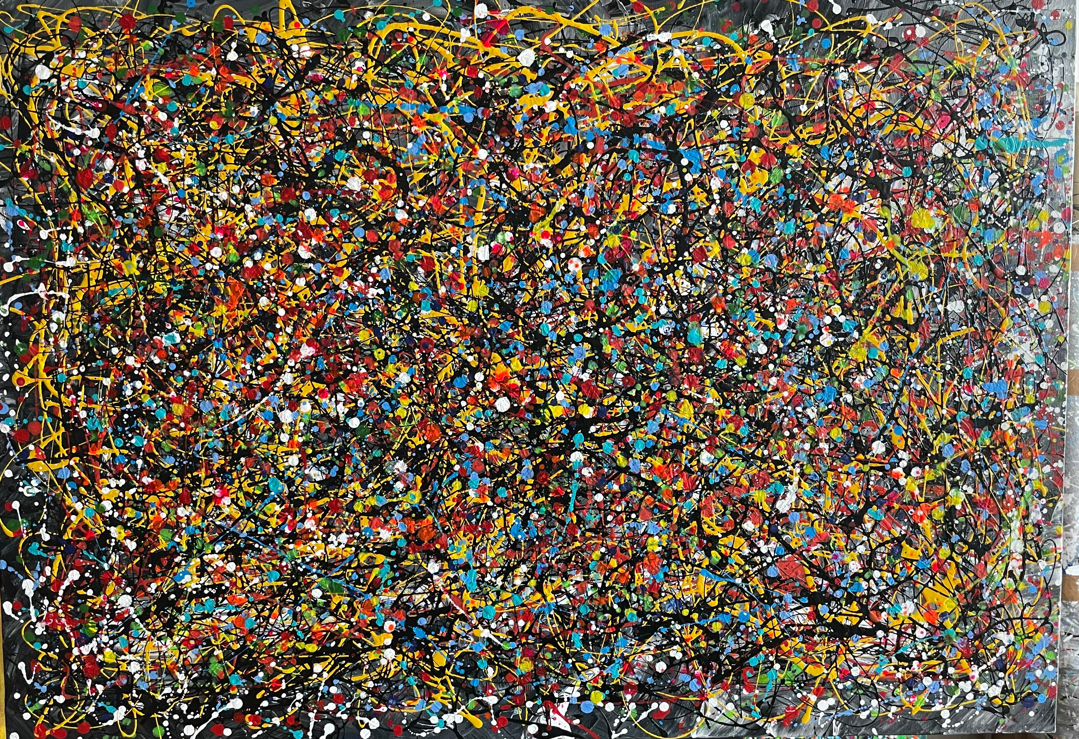 Juan Jose Garay Abstract Painting - Gray Darkness of Passion