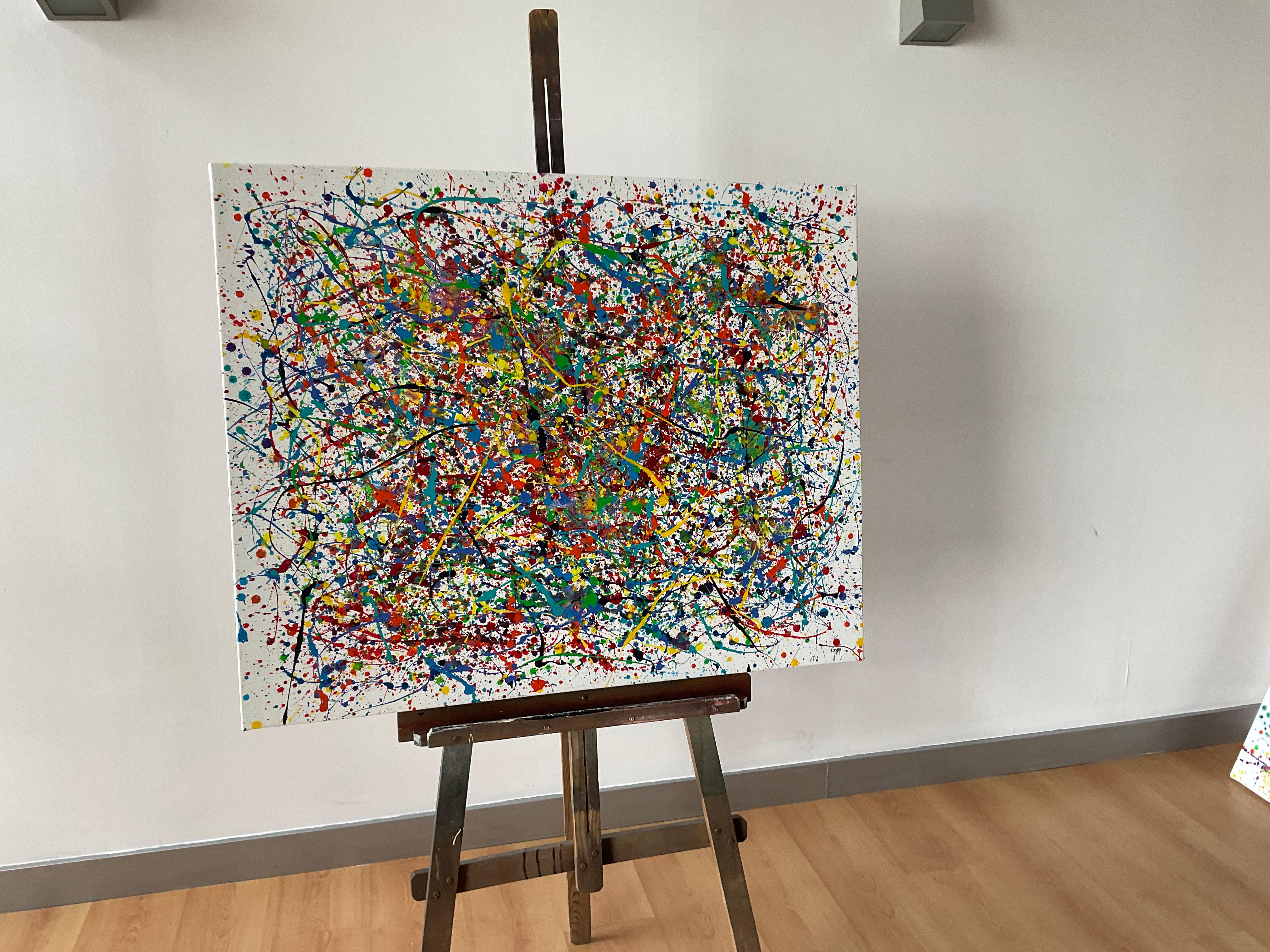 Le paradis des sensations - Expressionnisme abstrait Painting par Juan Jose Garay