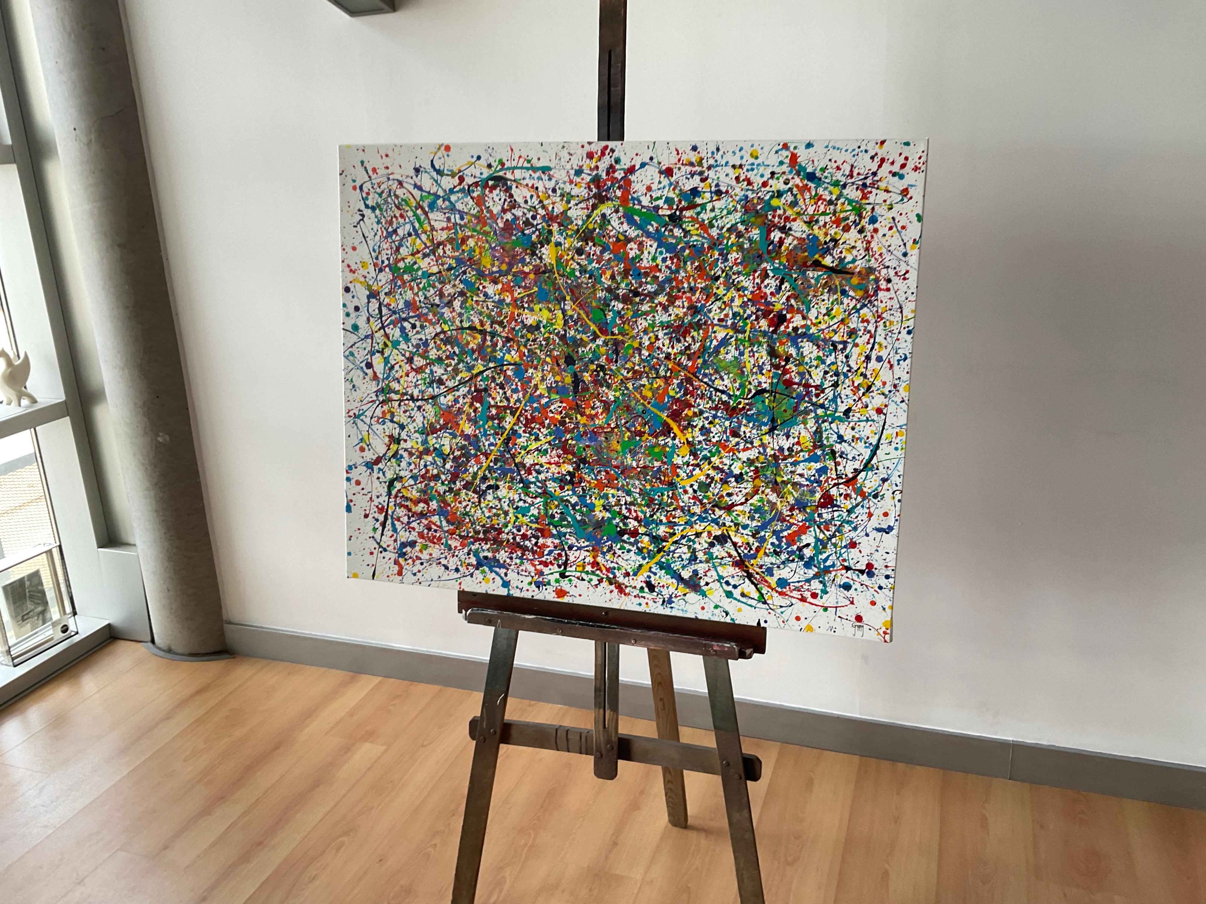 Le paradis des sensations - Beige Interior Painting par Juan Jose Garay