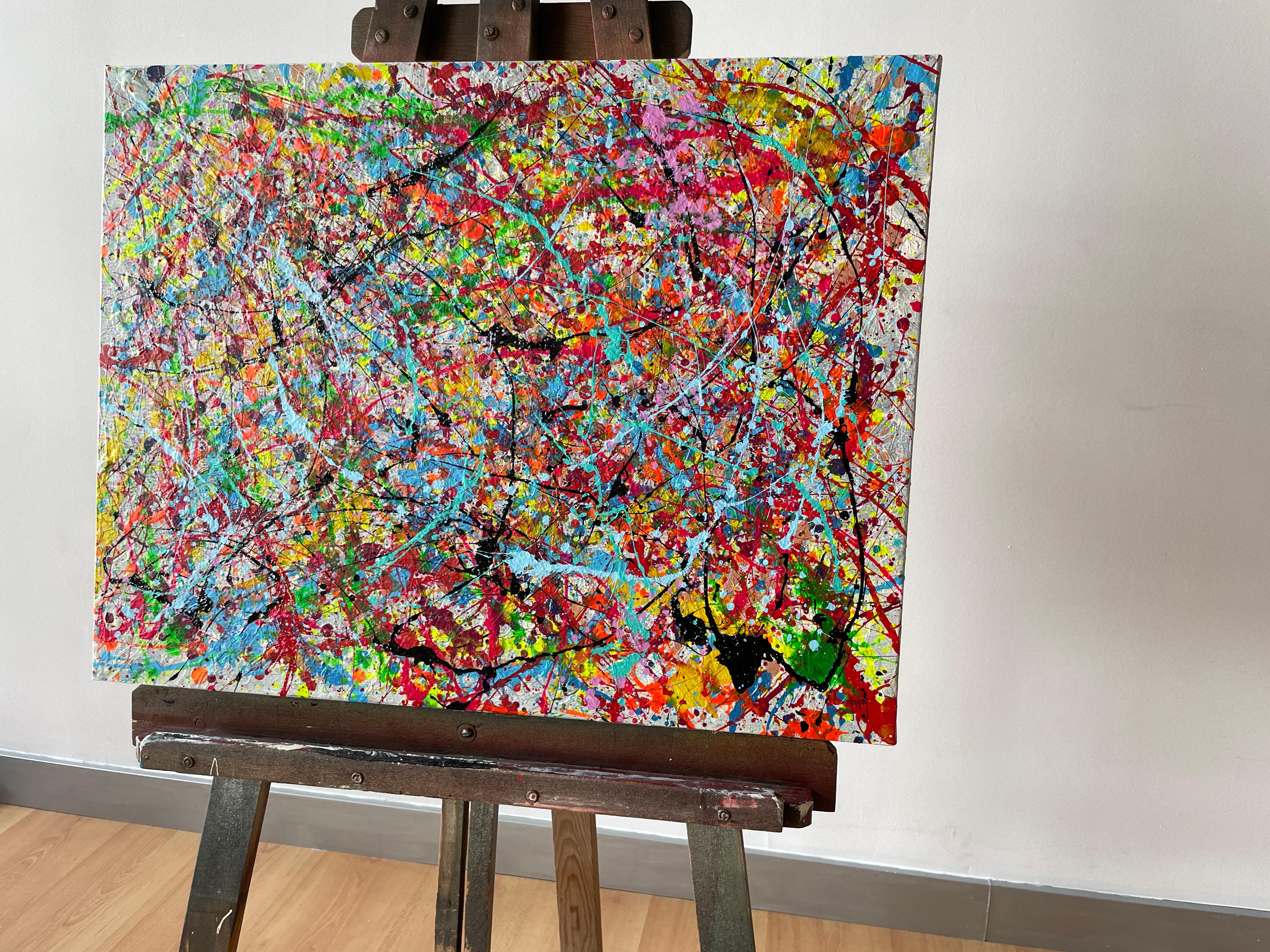 Hidden garden 03 - Brown Abstract Painting by Juan Jose Garay