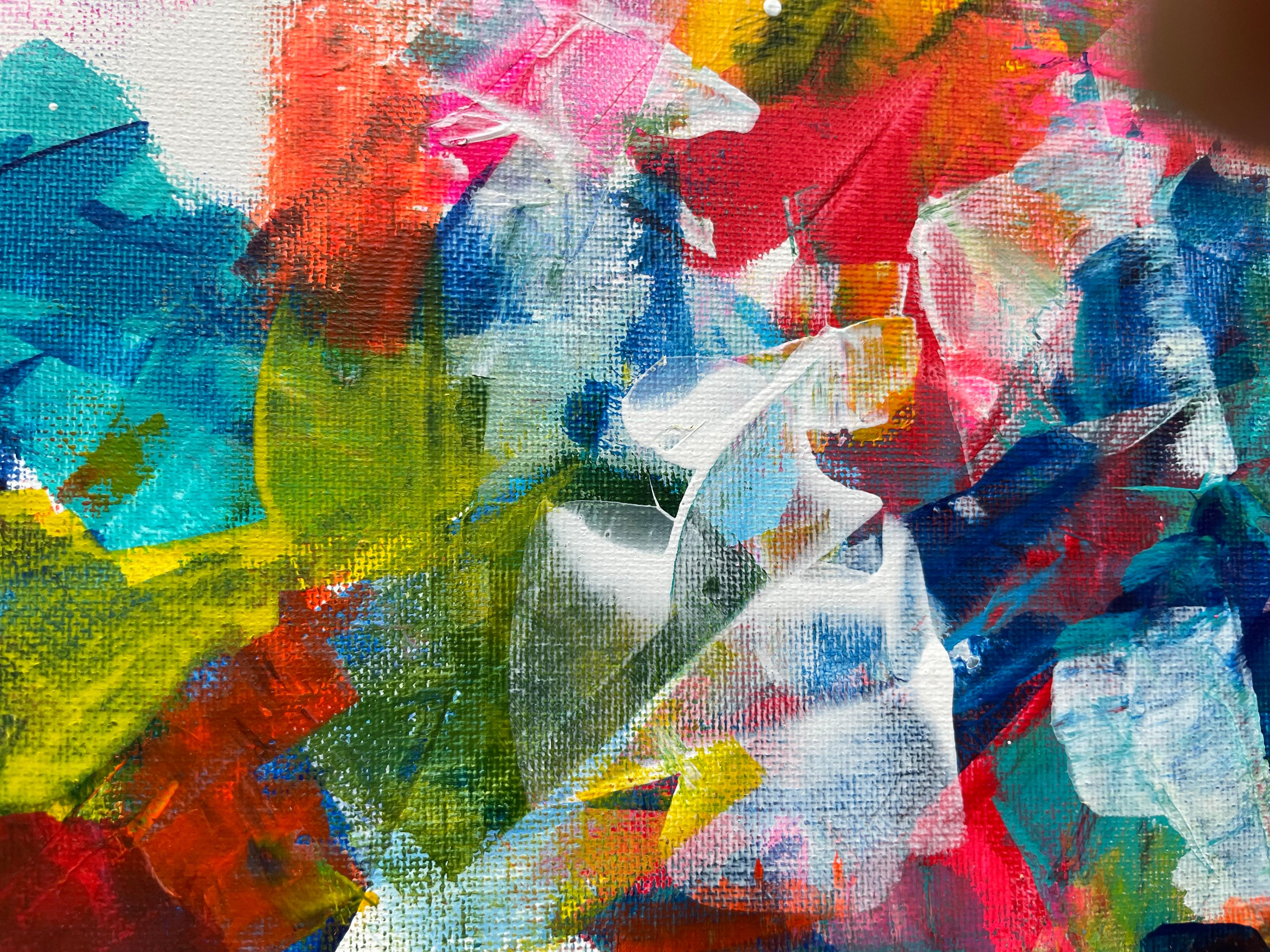 In this work, I have poured my passion using acrylics to evoke depth and movement. Blues and whites intertwine, reflecting abstract emotions that flow freely, like ocean waves on a stormy day. Each brushstroke is a sigh, an invitation to get lost in