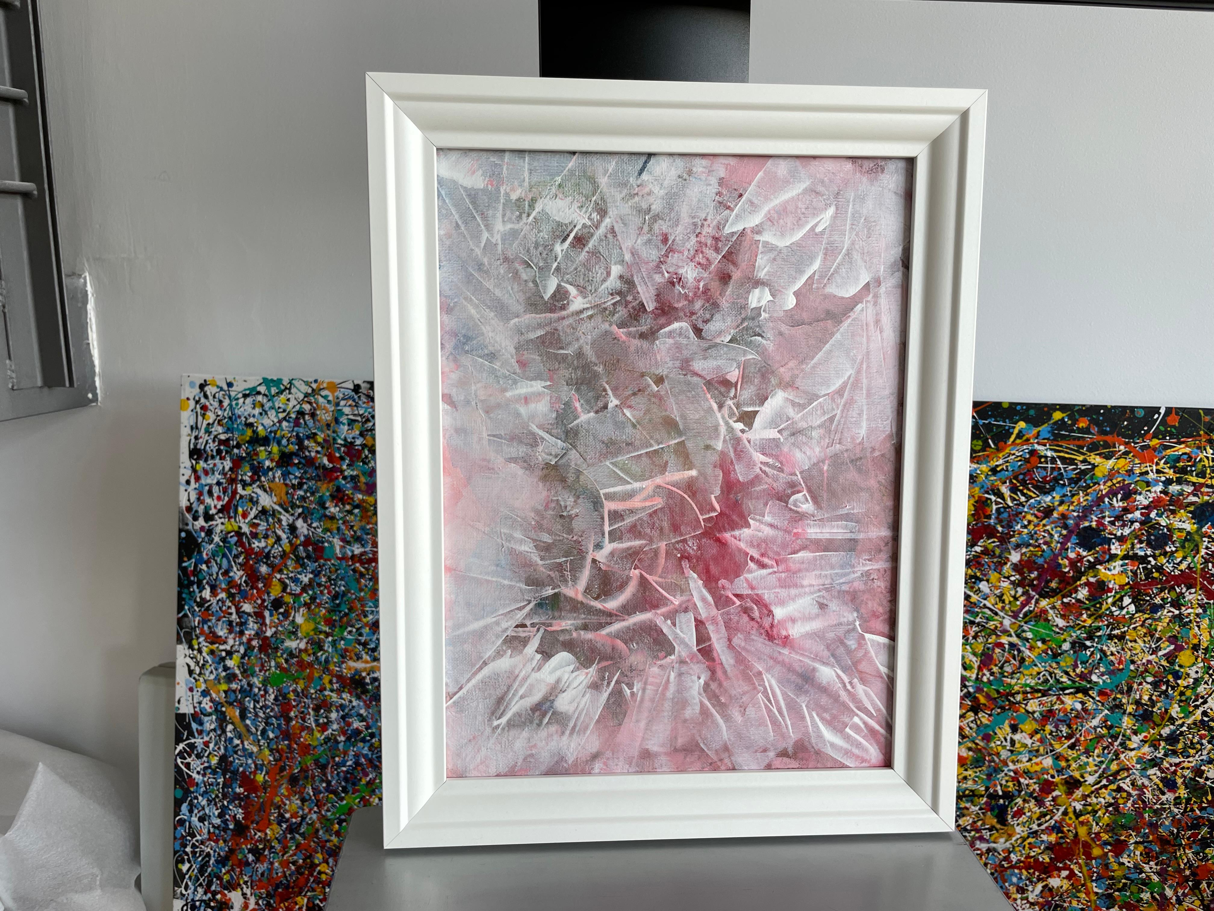 In this work, I have poured my passion using acrylics to evoke depth and movement. Blues and whites intertwine, reflecting abstract emotions that flow freely, like ocean waves on a stormy day. Each brushstroke is a sigh, an invitation to get lost in