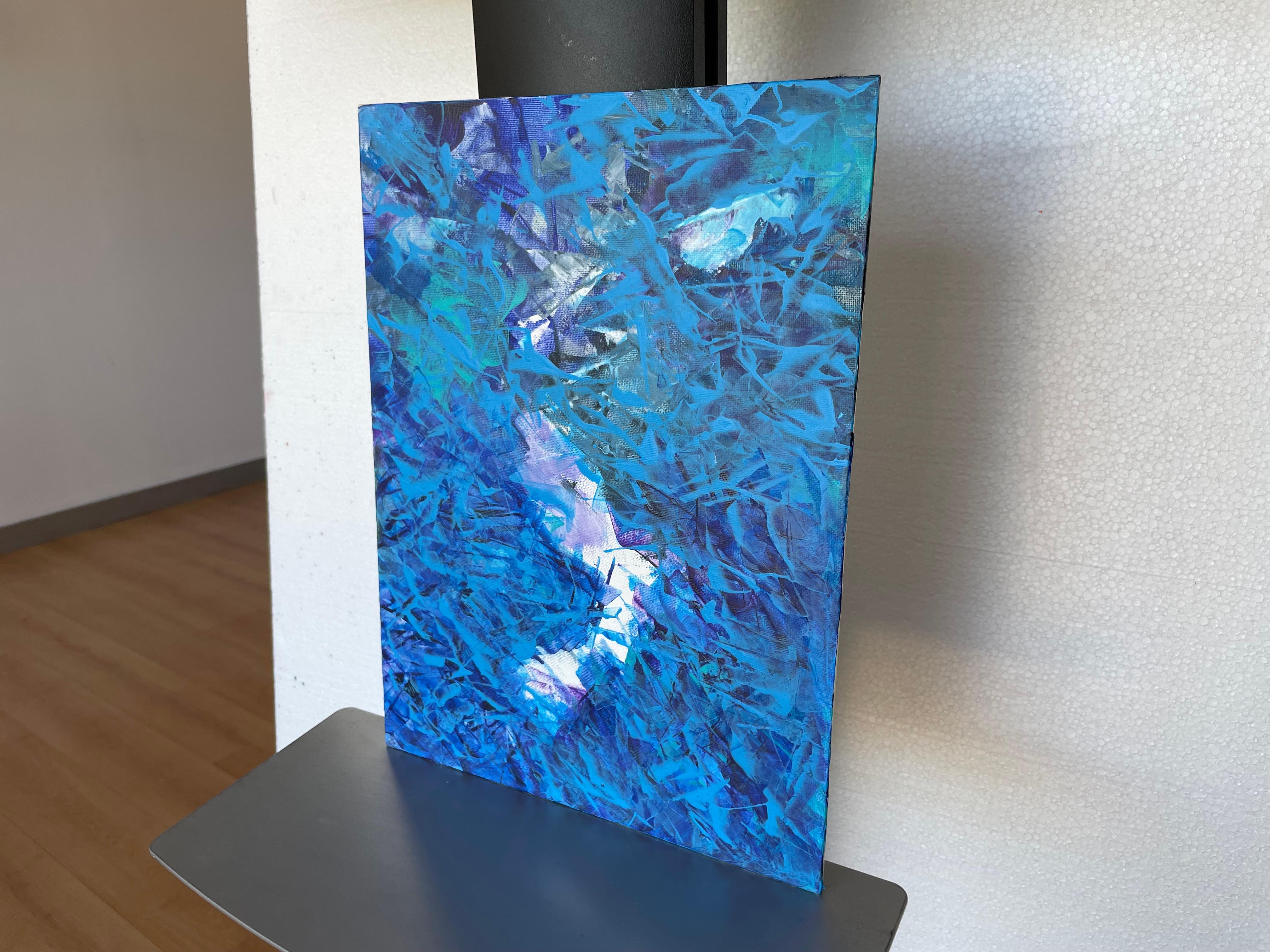 Imaginer, c'est réel 25 - Bleu Abstract Painting par Juan Jose Garay