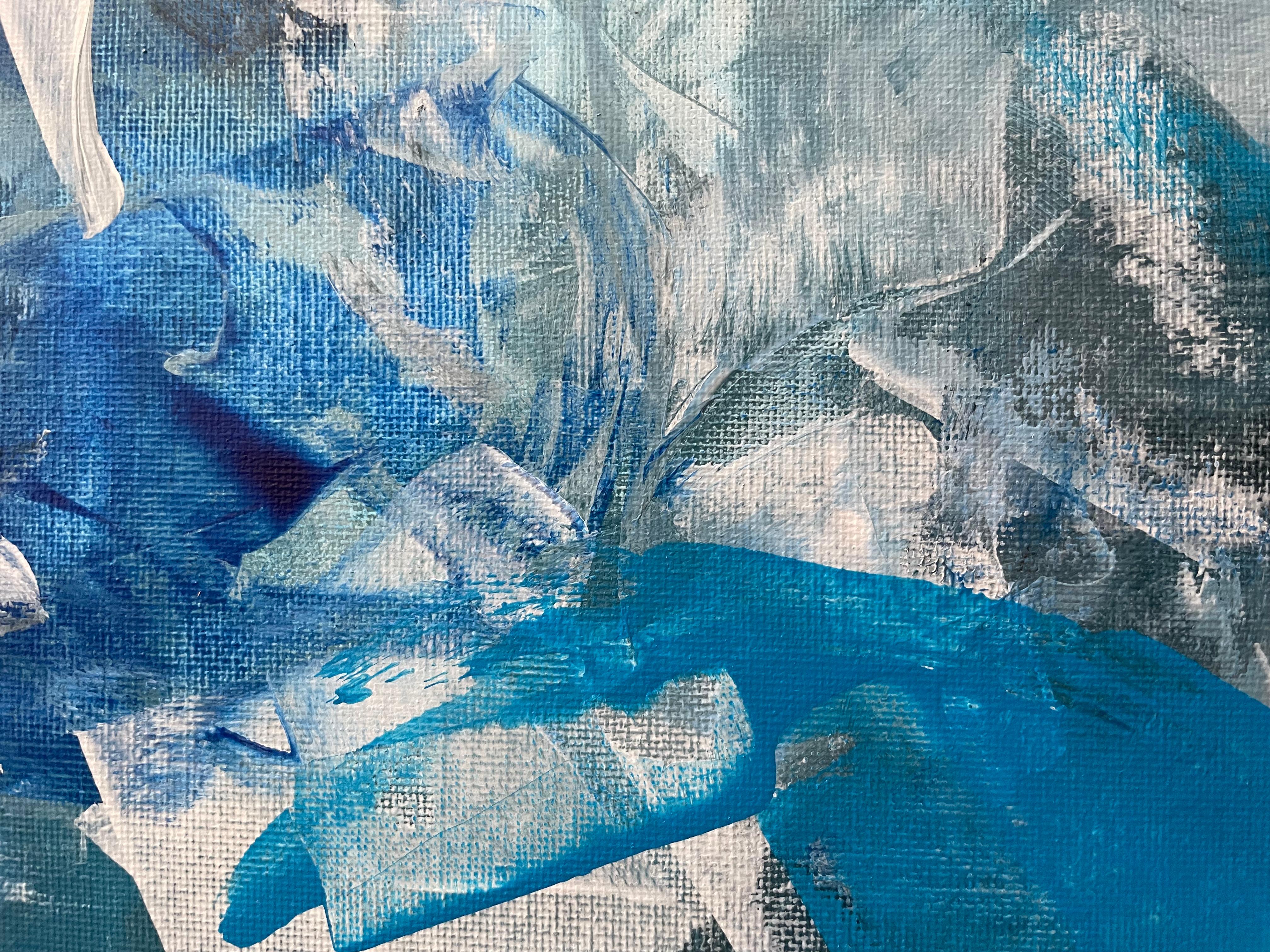 Imaginer, c'est réel 01 - Bleu Abstract Painting par Juan Jose Garay