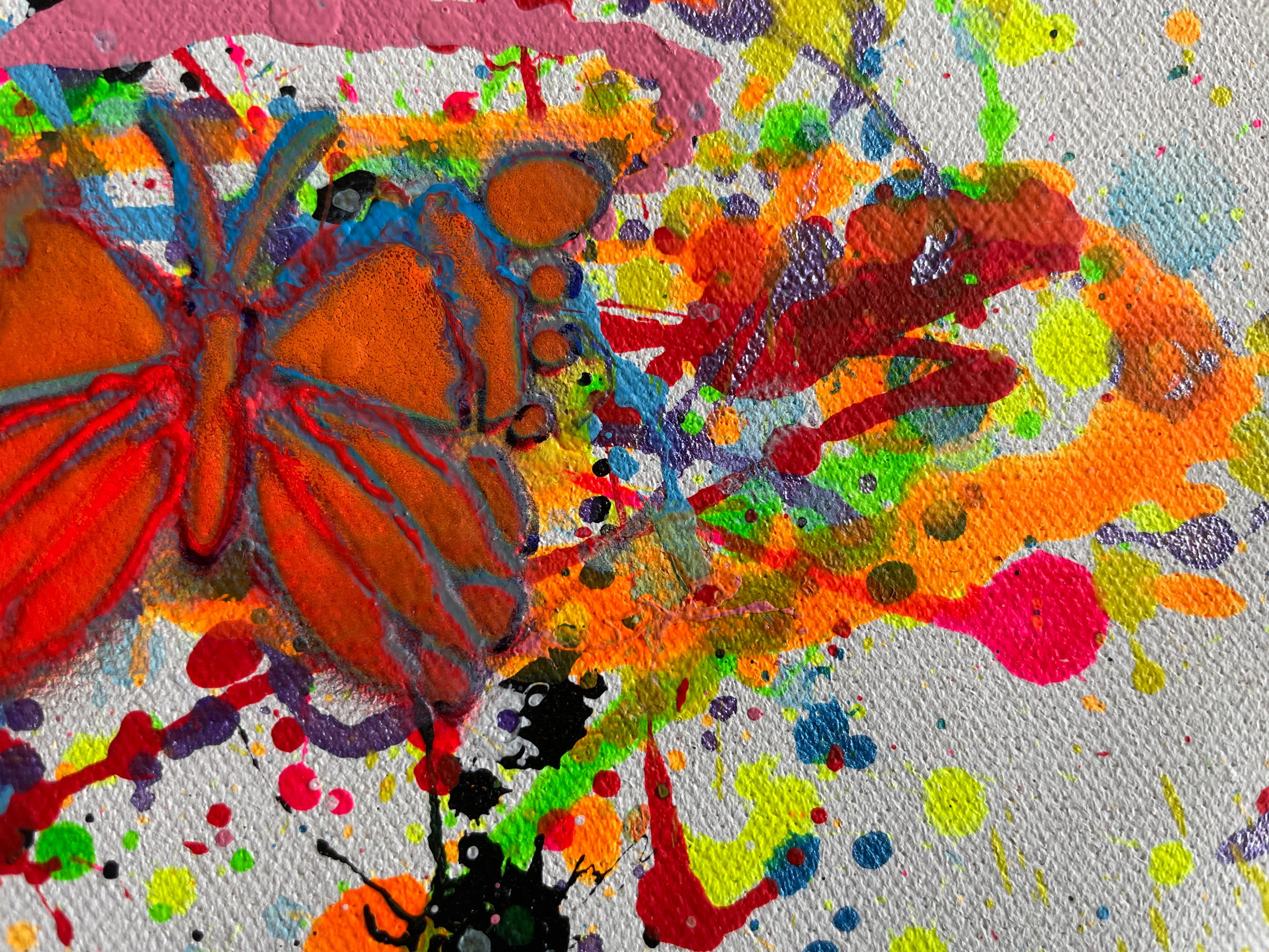 Auf einer Leinwand, die dem Chaos und der Intuition entspringt, lässt ein Künstler seine Gefühle in tausend Farben explodieren. Jeder Spritzer war ein Gedanke, jeder Tropfen ein Lebensfunke: das Rot der Liebe und der Wut, das Grün der Hoffnung, das