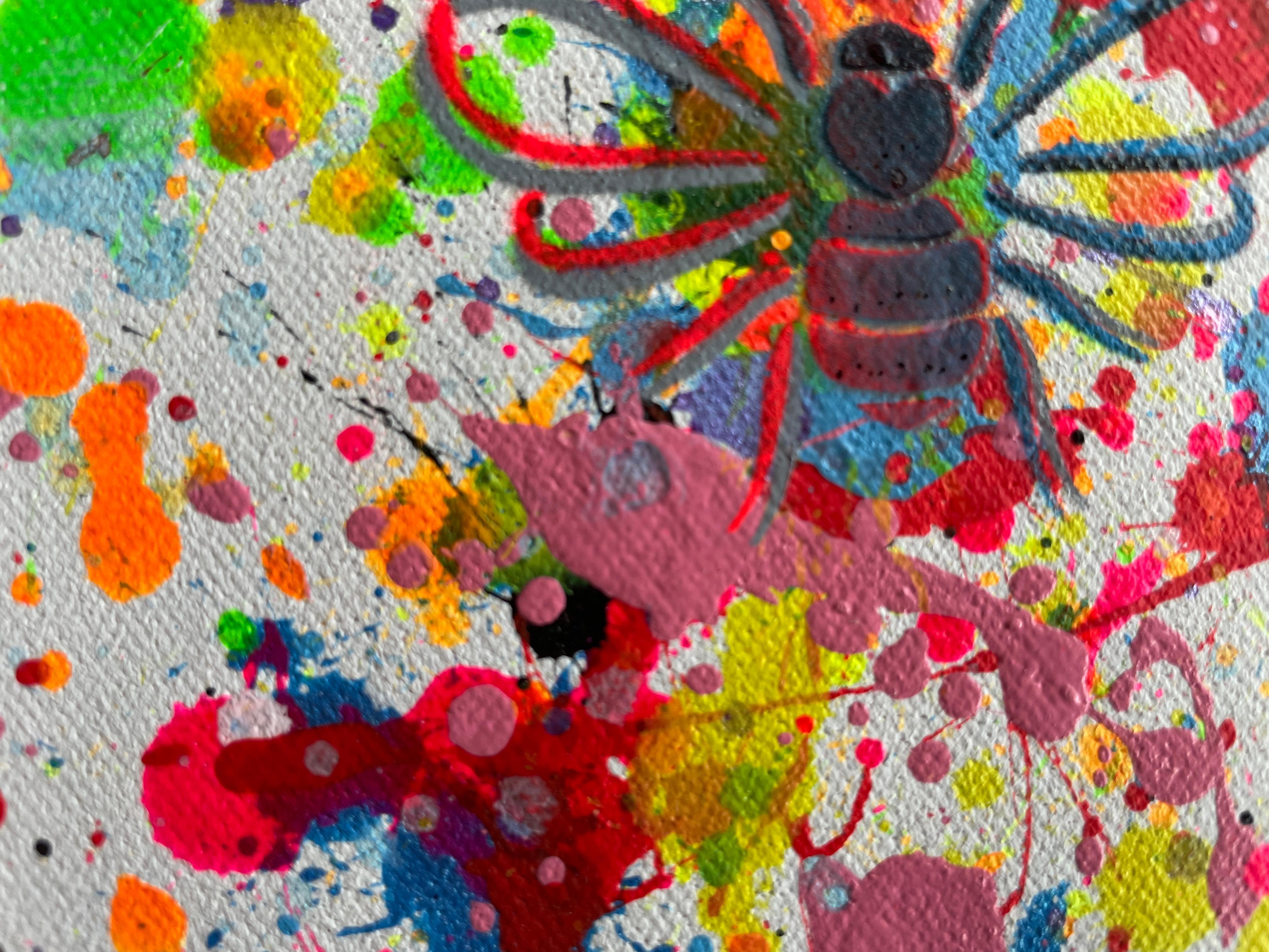 Auf einer Leinwand, die dem Chaos und der Intuition entspringt, lässt ein Künstler seine Gefühle in tausend Farben explodieren. Jeder Spritzer war ein Gedanke, jeder Tropfen ein Lebensfunke: das Rot der Liebe und der Wut, das Grün der Hoffnung, das