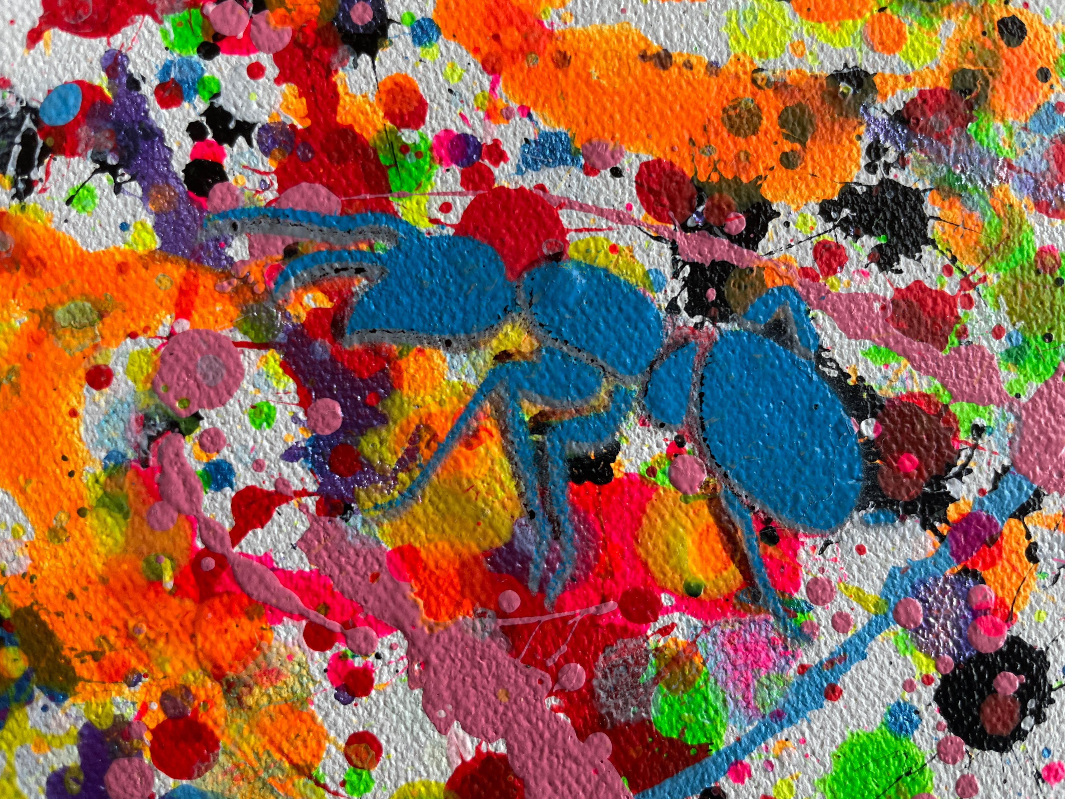 Auf einer Leinwand, die dem Chaos und der Intuition entspringt, lässt ein Künstler seine Gefühle in tausend Farben explodieren. Jeder Spritzer war ein Gedanke, jeder Tropfen ein Lebensfunke: das Rot der Liebe und der Wut, das Grün der Hoffnung, das