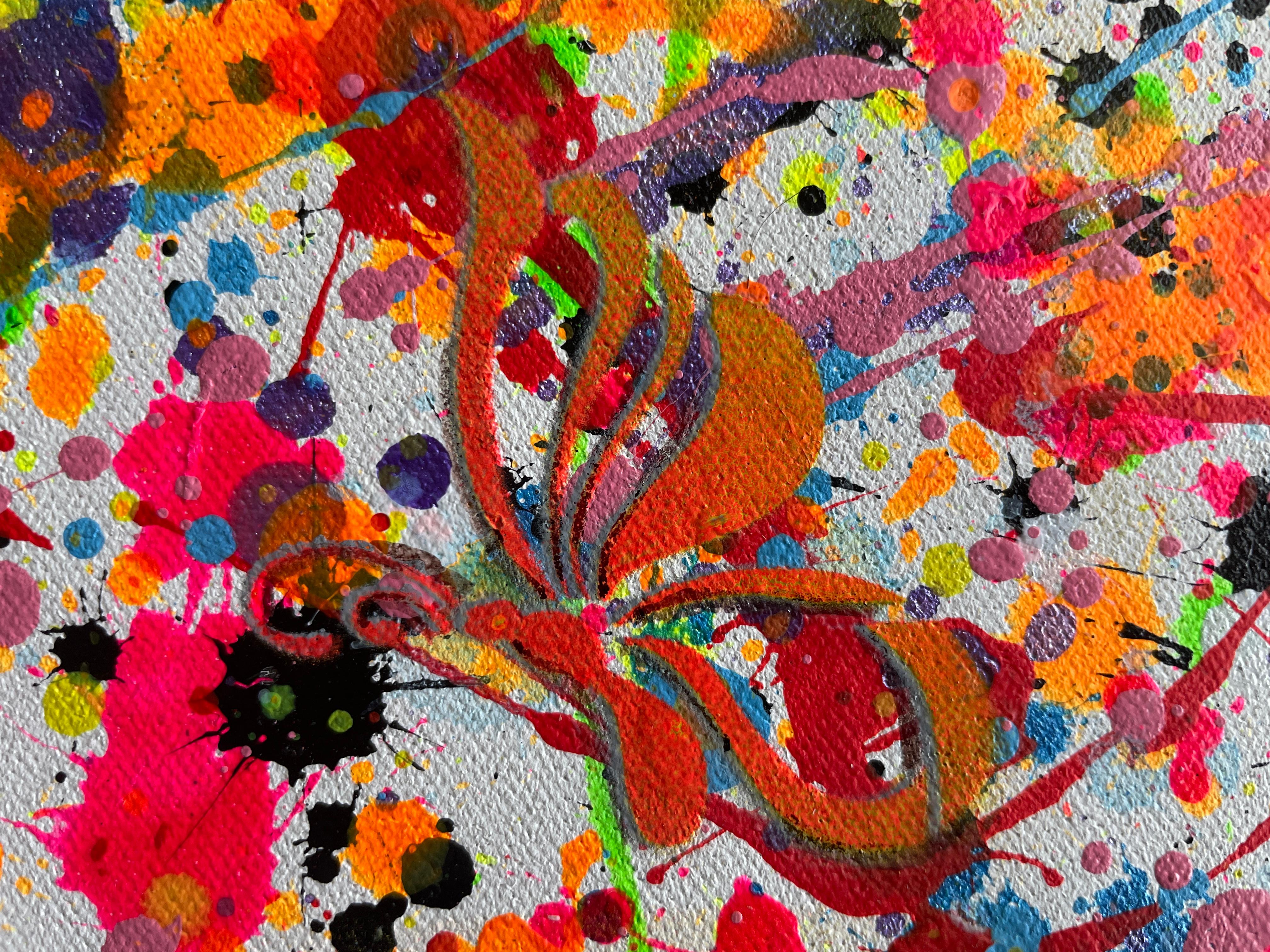 Sur une toile née du chaos et de l'intuition, un artiste a laissé exploser ses émotions en mille couleurs. Chaque éclaboussure était une pensée, chaque goutte une étincelle de vie : le rouge de l'amour et de la colère, le vert de l'espoir, le jaune