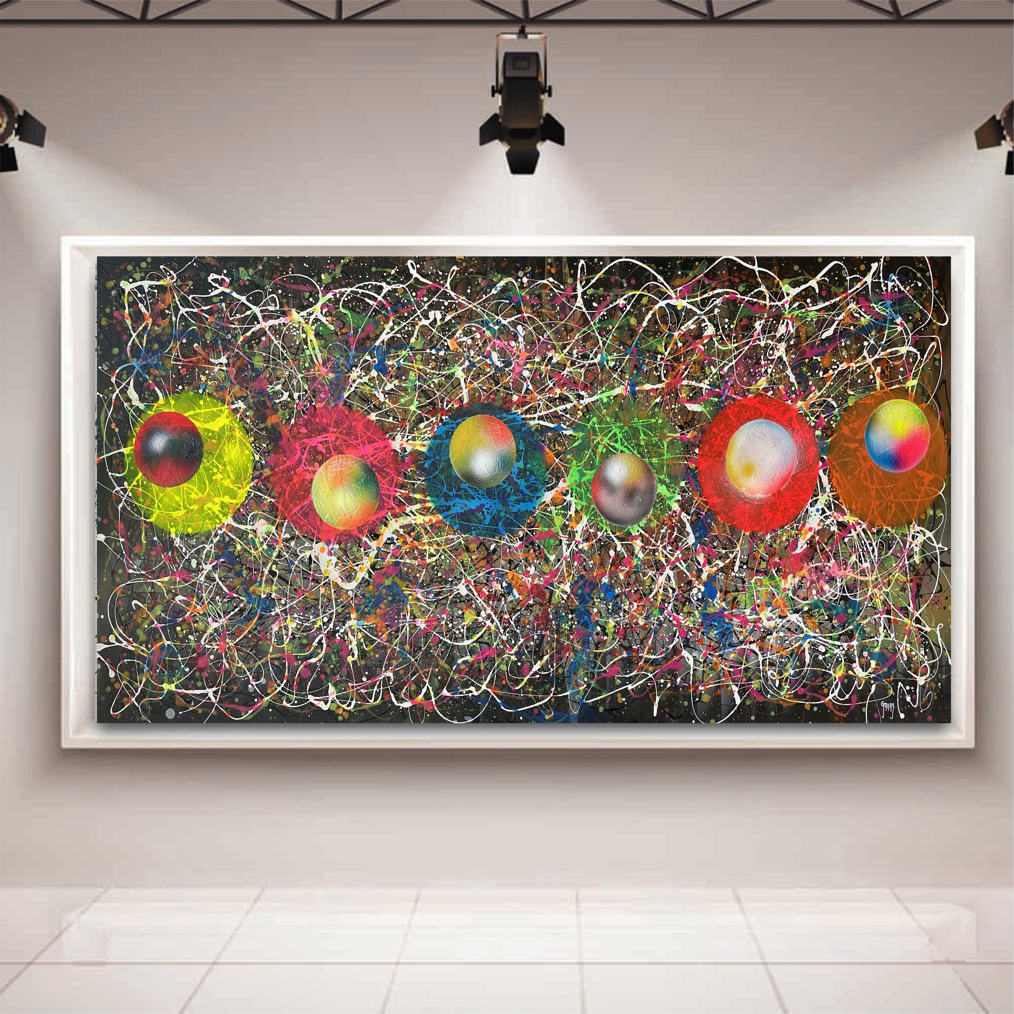 Bruit invisible - Gris Interior Painting par Juan Jose Garay