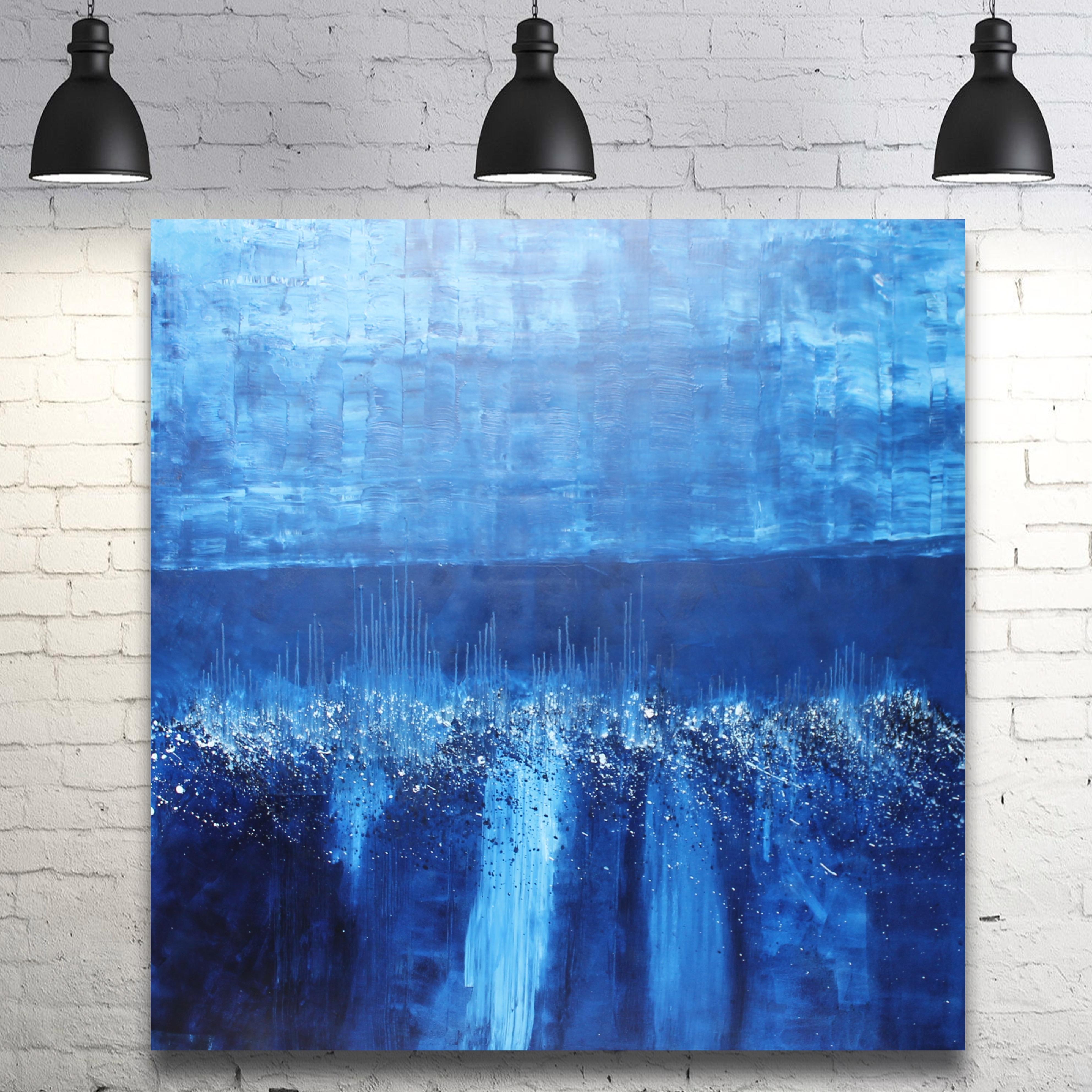 Is coming - Blue Abstract Painting by Juan Jose Garay