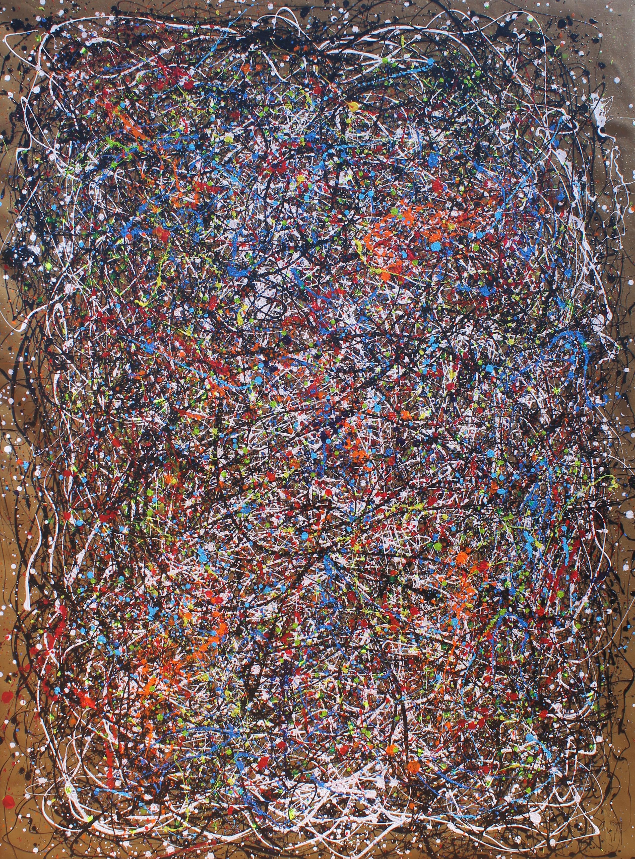 Juan Jose Garay Abstract Painting – Die Liebe entkleidet sich als Mann