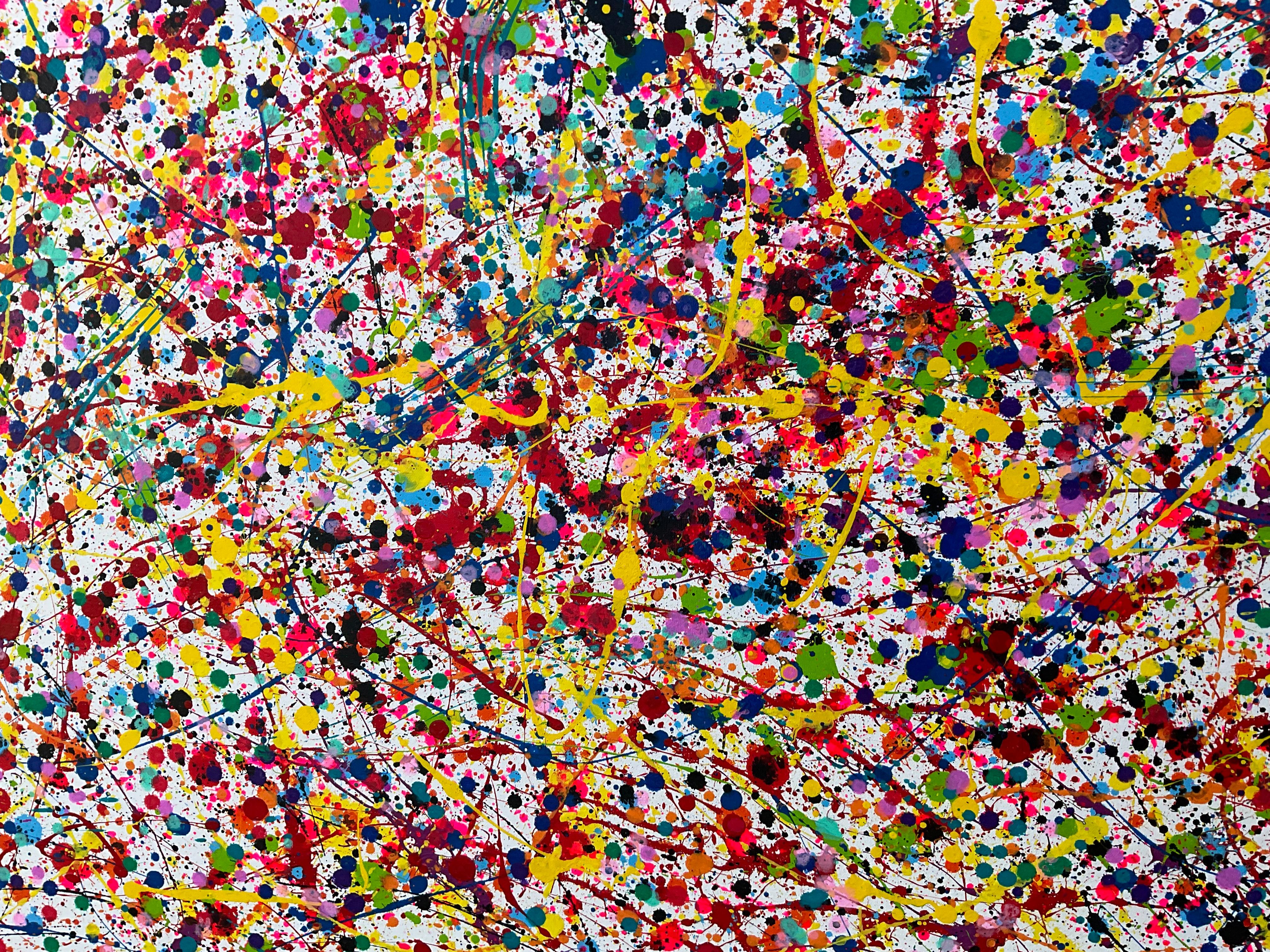 Liebe dich selbst Es ist kostenlos (Beige), Abstract Painting, von Juan Jose Garay
