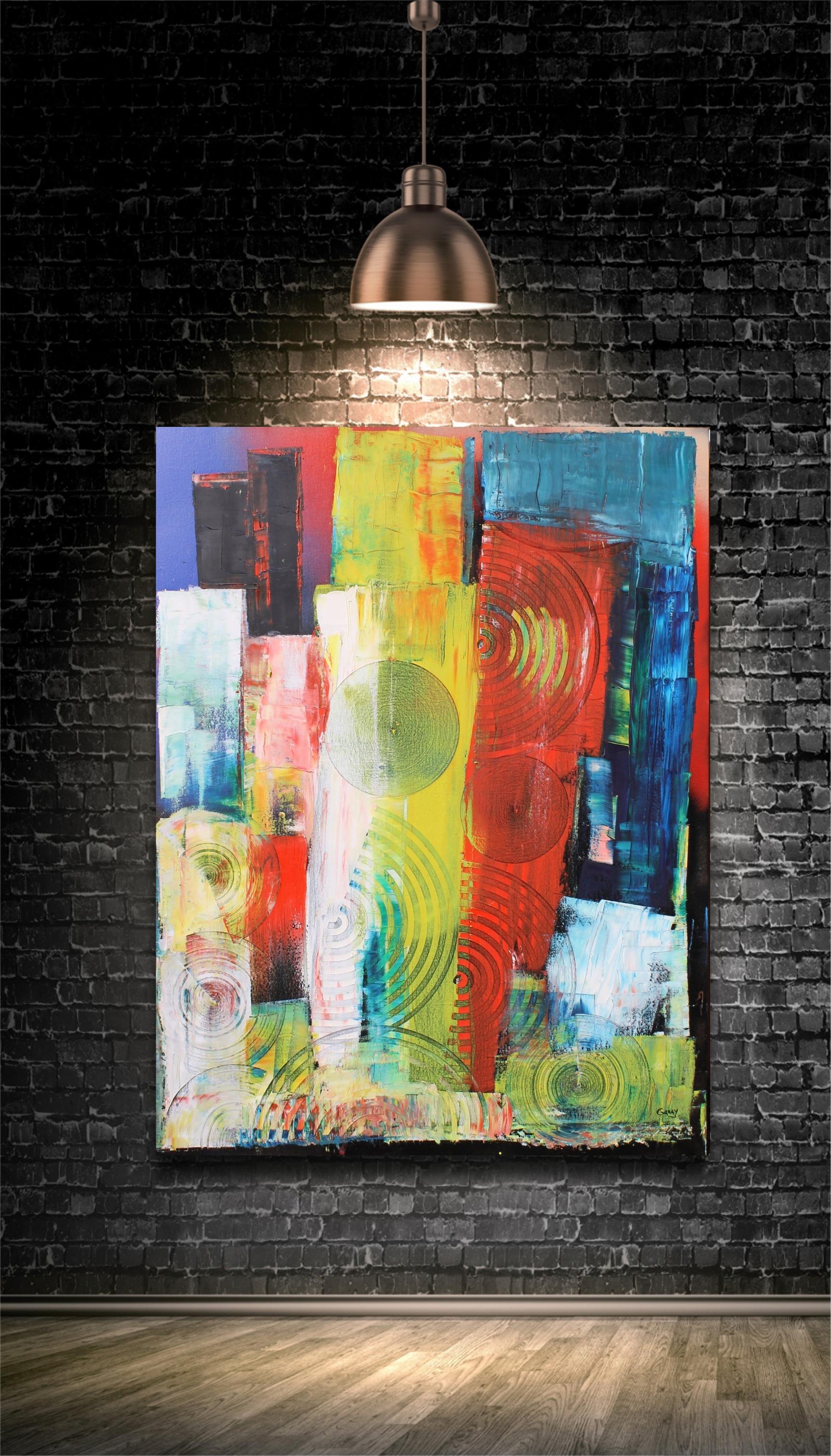 New York - Abstract Expressionist Painting by Juan Jose Garay