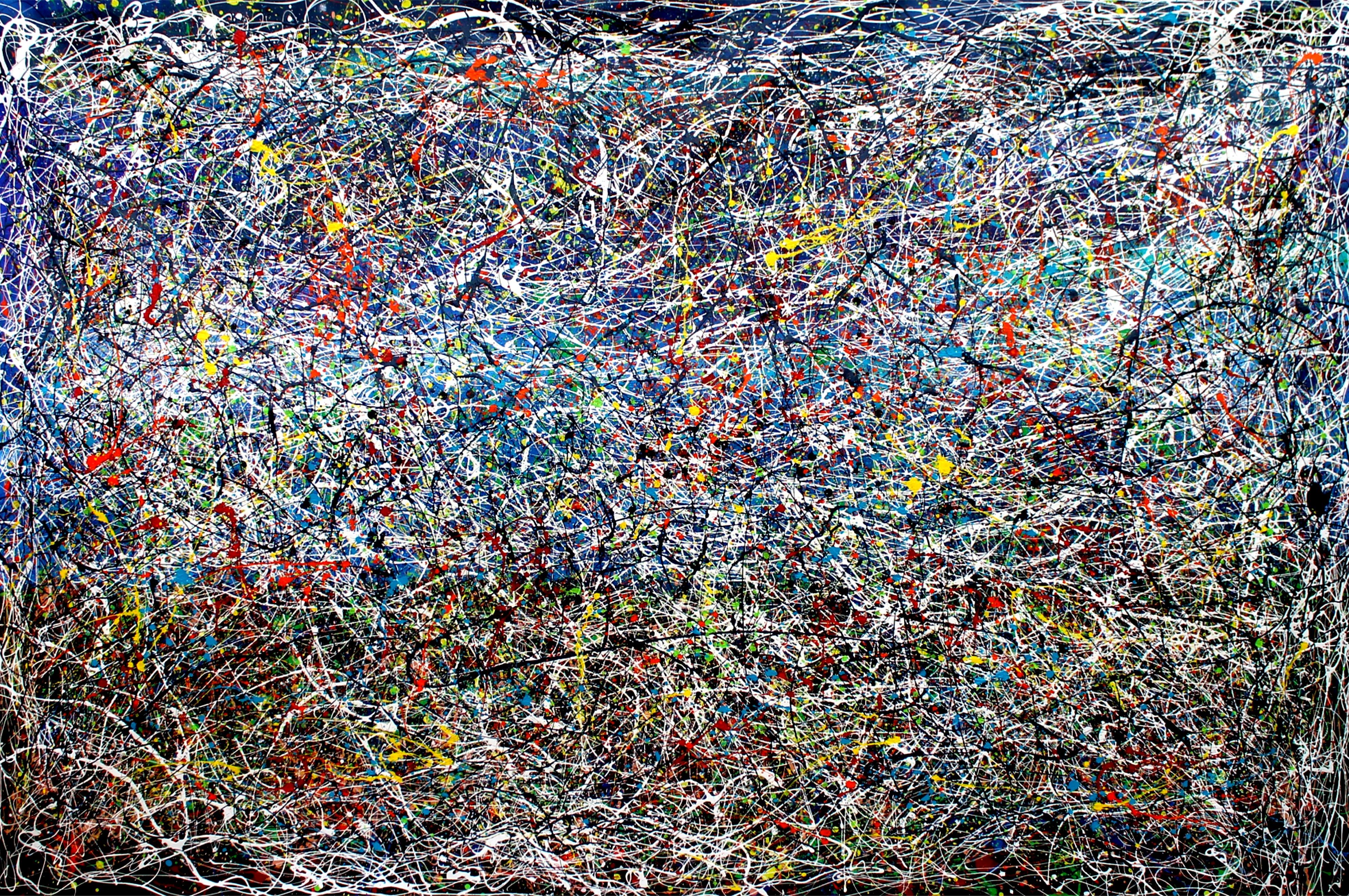Juan Jose Garay Abstract Painting - Night in the Ocean