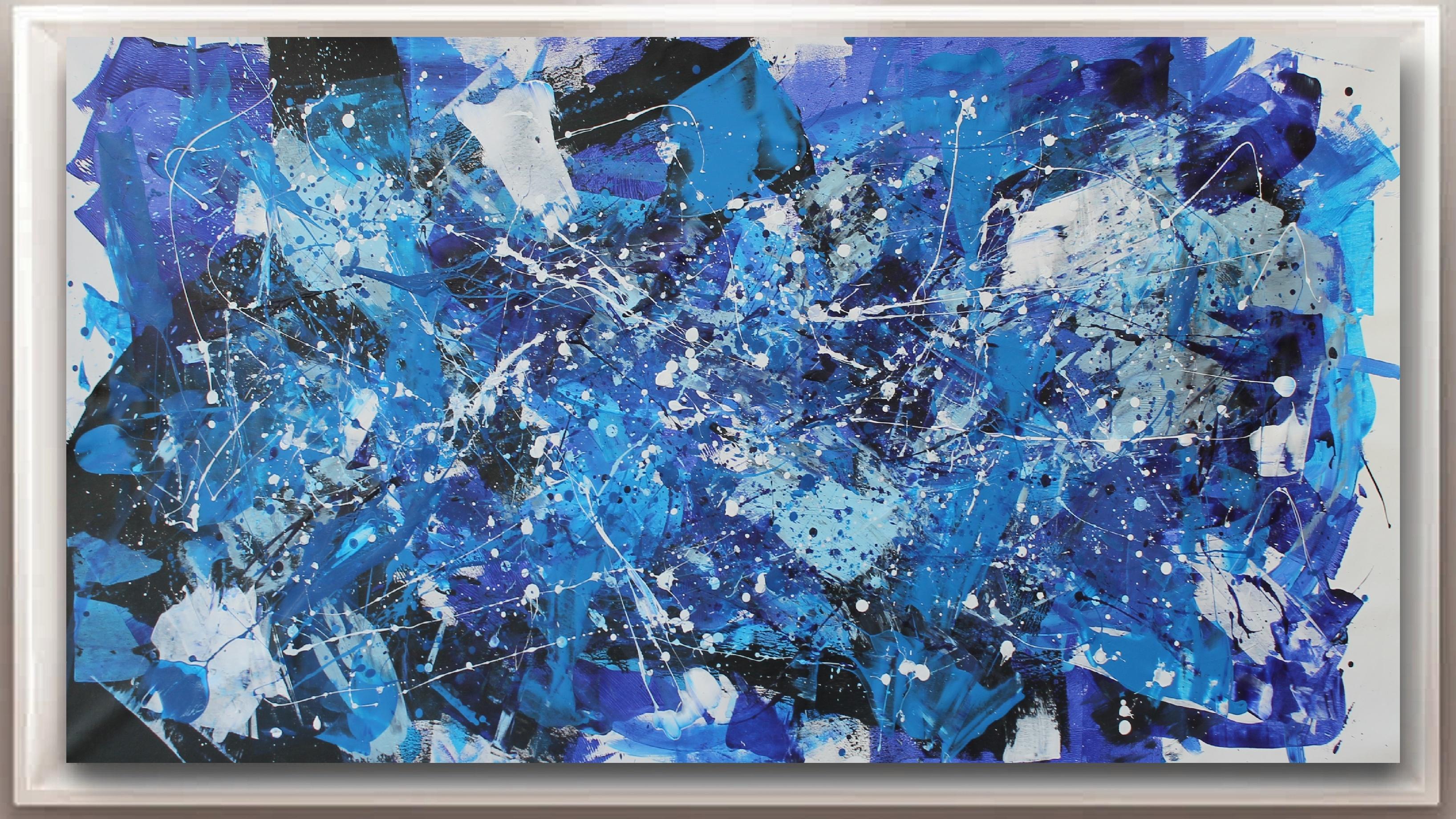 Ocean of Passions - Blue Abstract Painting by Juan Jose Garay
