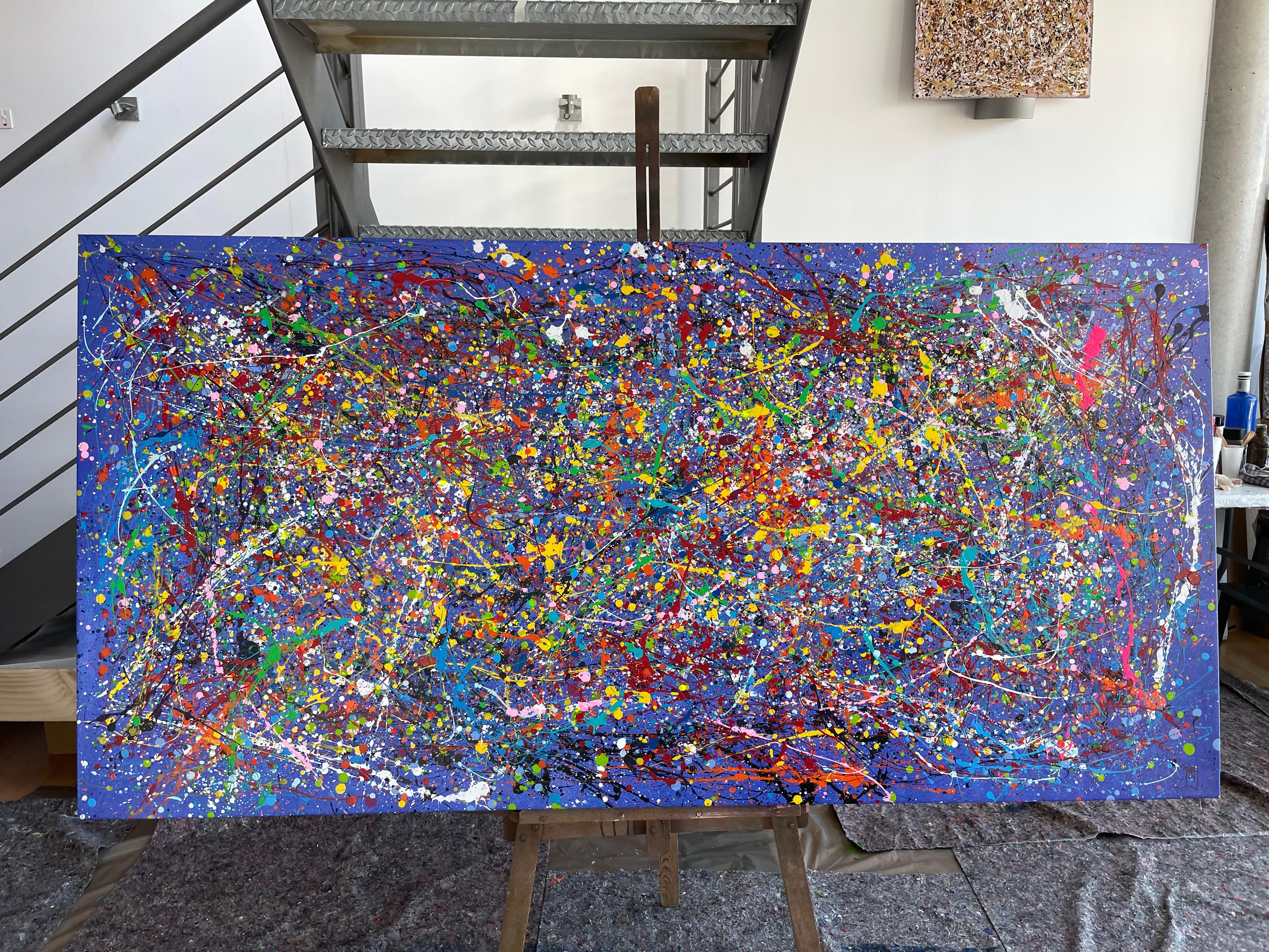 Oniric Blue - Abstract Expressionist Painting by Juan Jose Garay
